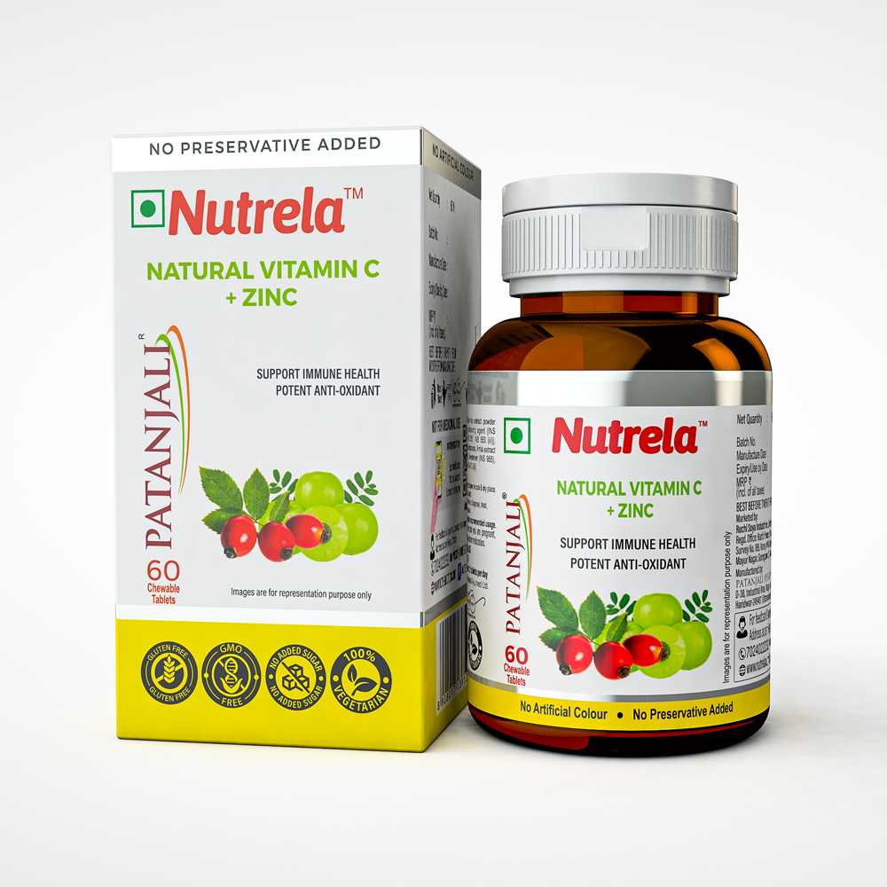 Patanjali Nutrela Natural Vitamin C + Zinc Chewable 