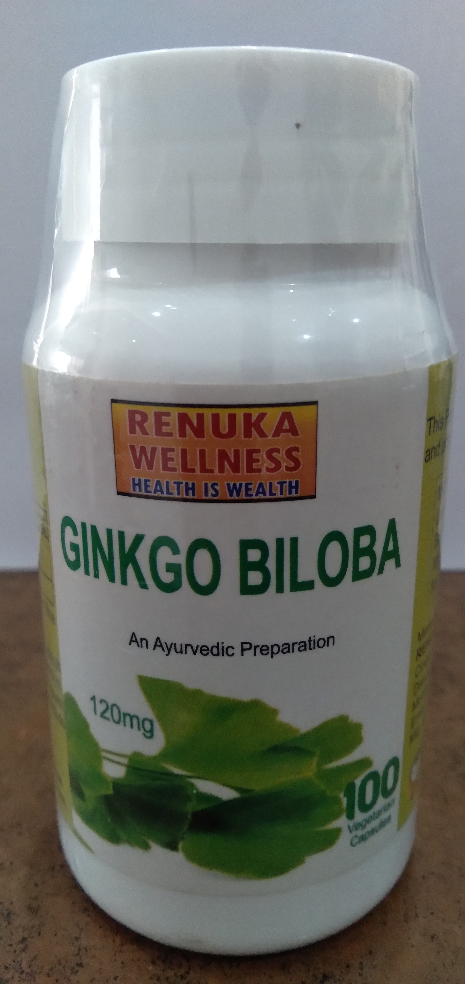 Renuka Wellness GINGKO BILOBA CAPSULES - (Vegetarian caps)-120 mg