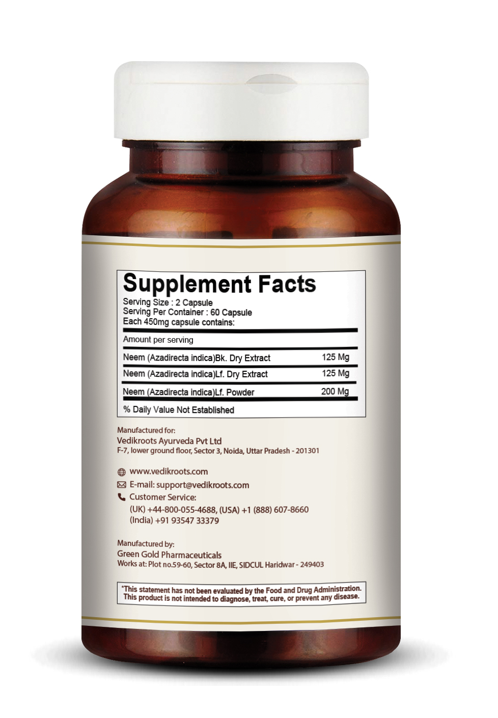 Buy Vedikroots Neem Capsules at Best Price Online