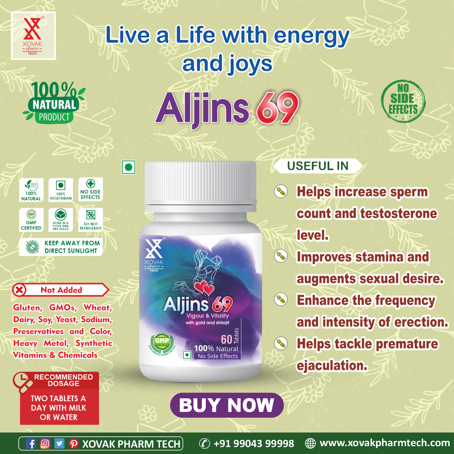 Buy Xovak Ayurvedic Aljins Tablet for Men at Best Price Online