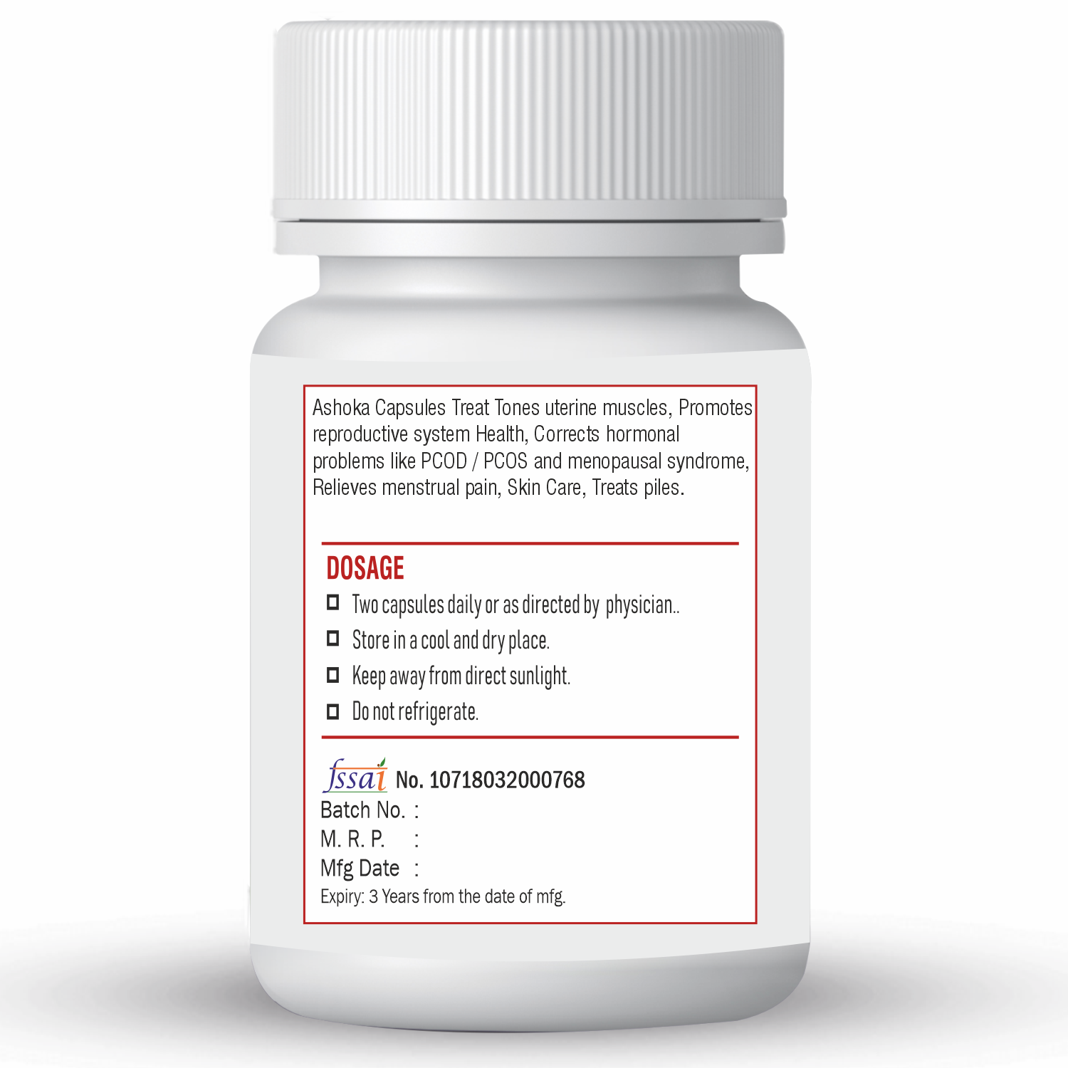 Xovak Organic Ashoka Capsules (60caps)