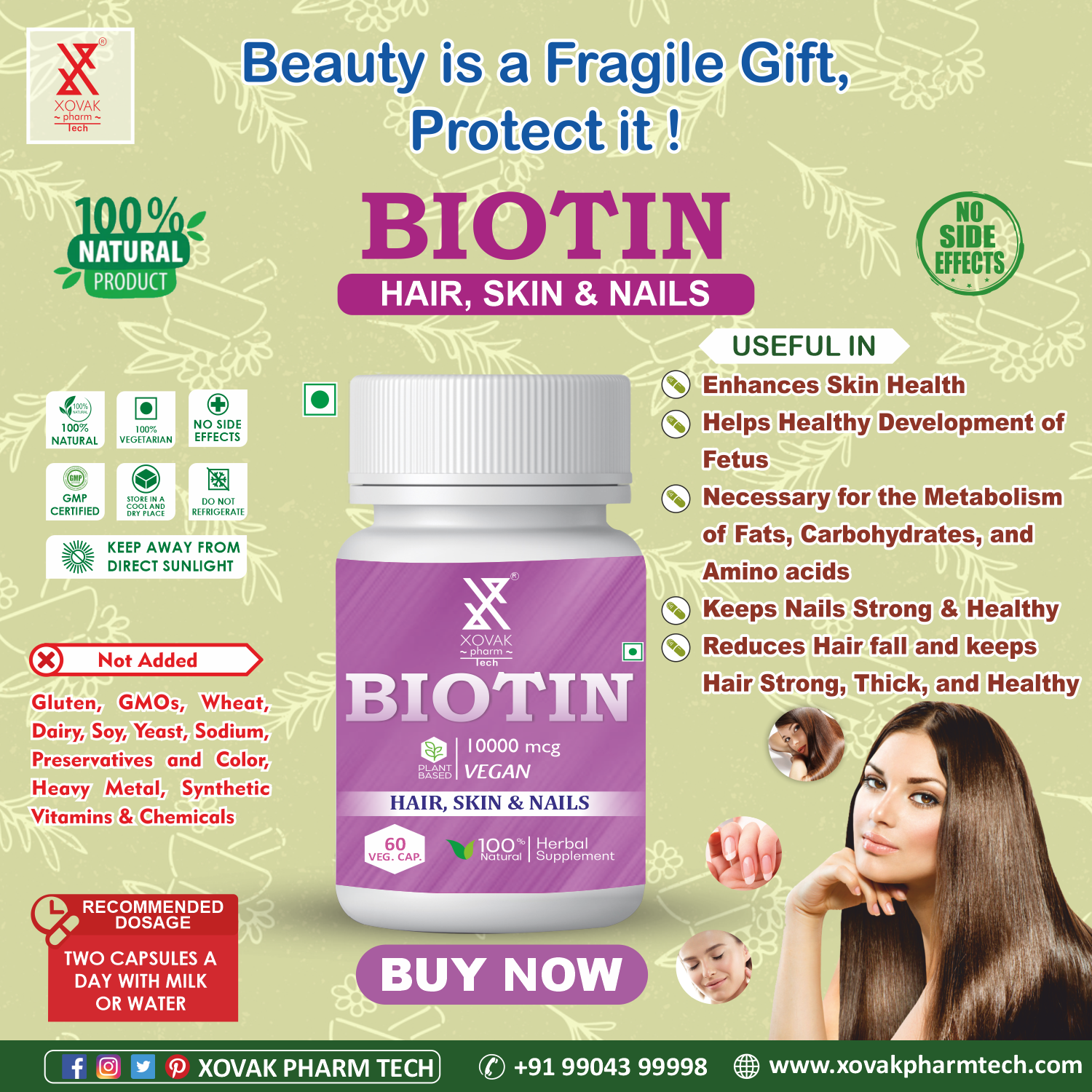 Buy Xovak Ayurvedic Biotin Capsules at Best Price Online