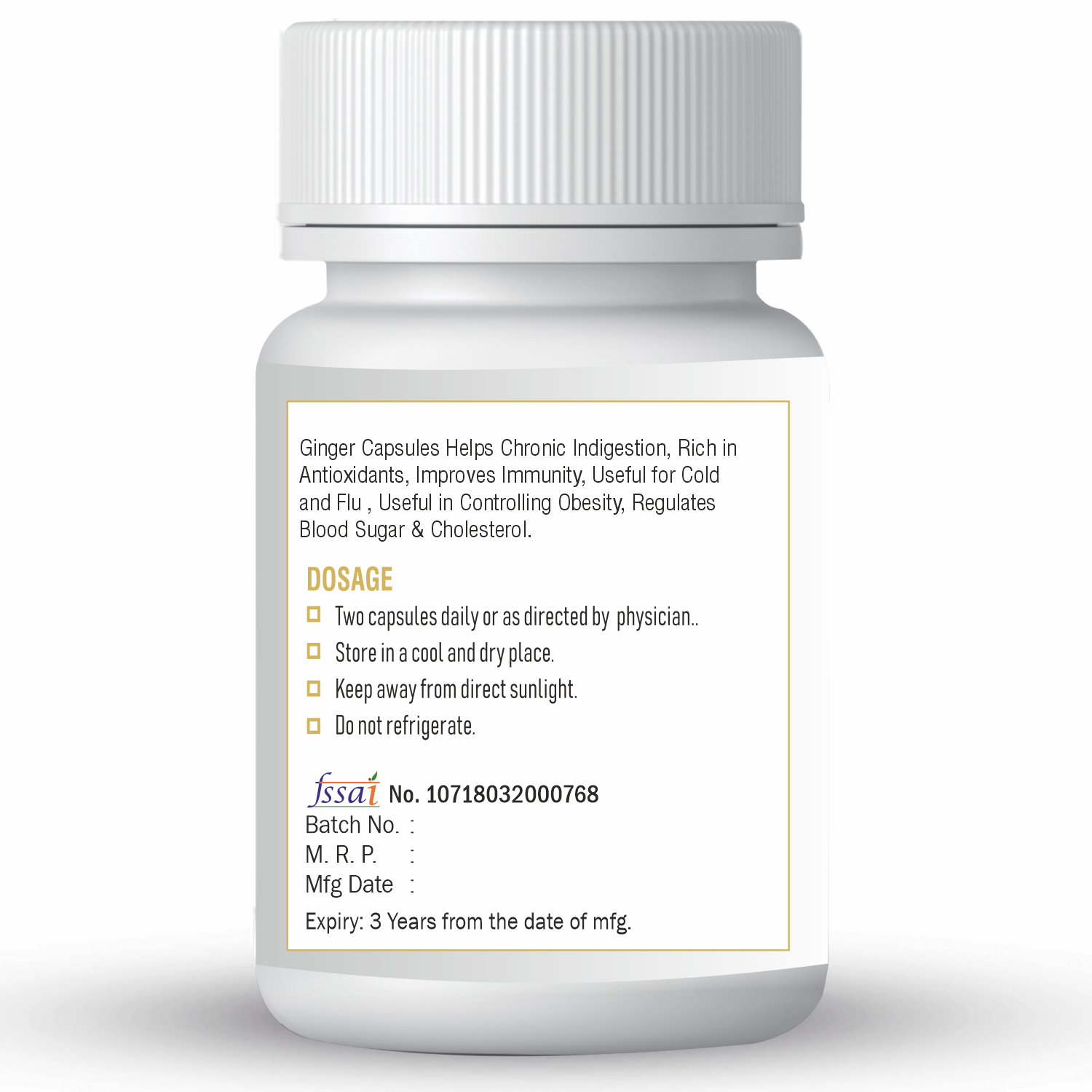 Xovak Organic Ginger Capsules (60caps)