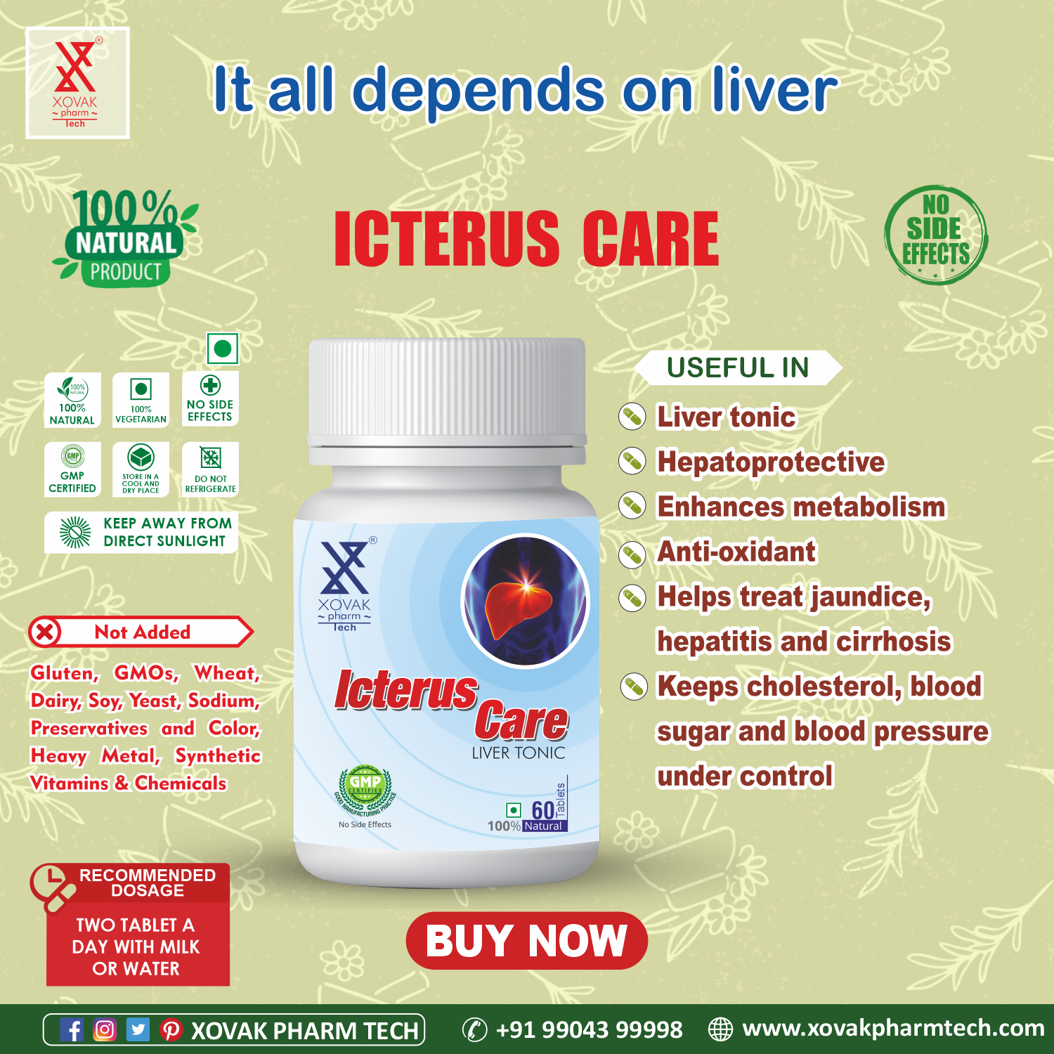 Buy Xovak Ayurvedic Icterus Care for Liver Support & Liver Tonic at Best Price Online