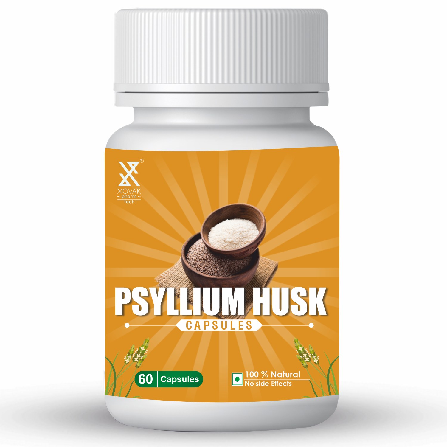 Xovak Organic Psyllium Husk Capsules (60caps)