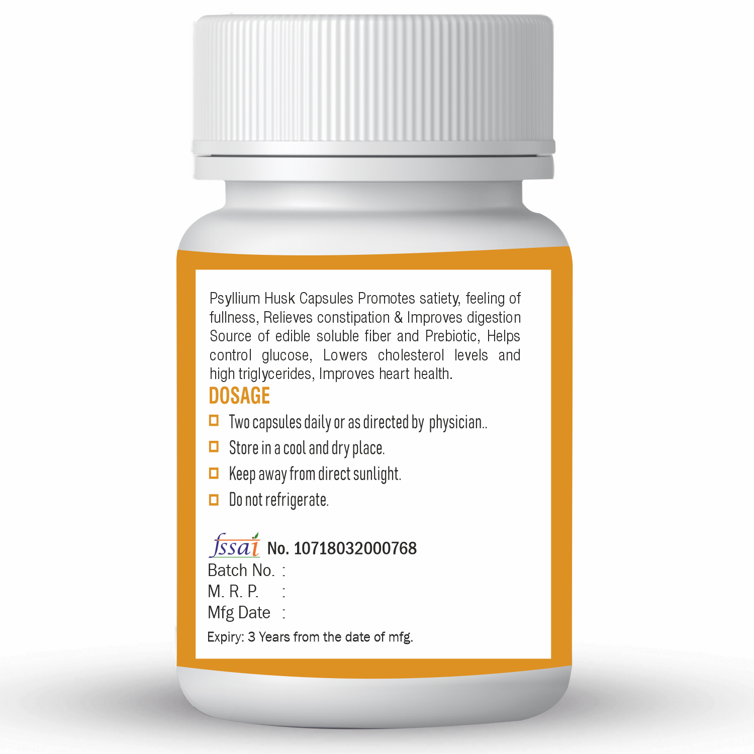 Xovak Organic Psyllium Husk Capsules (60caps)