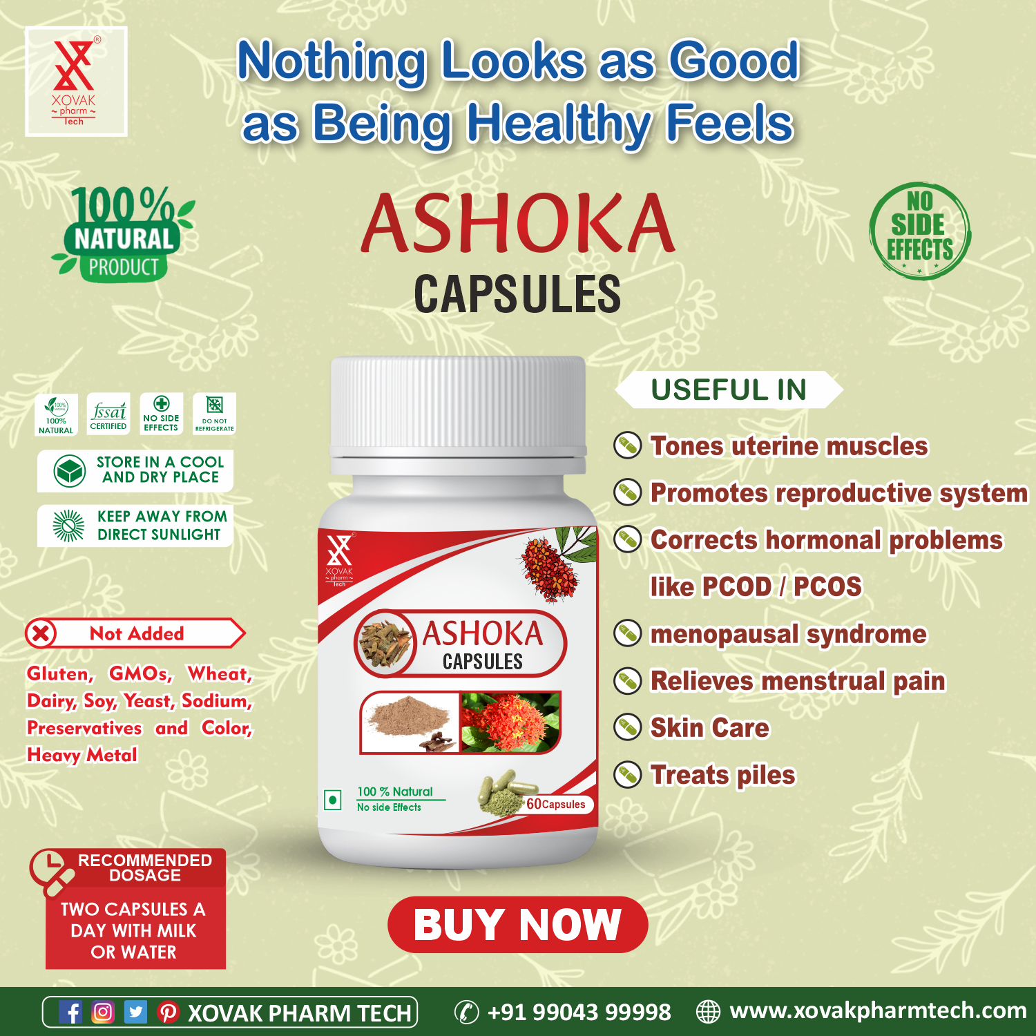 Buy Xovak Organic Ashoka Capsules (60caps) at Best Price Online