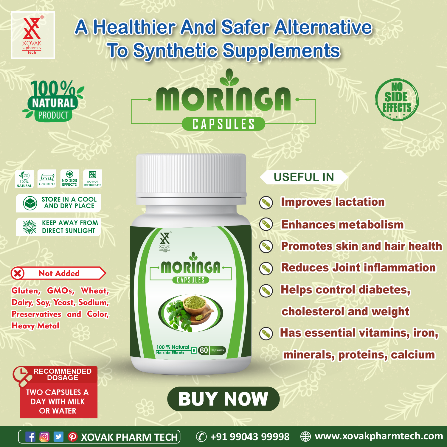 Buy Xovak Organic Moringa Capsules at Best Price Online