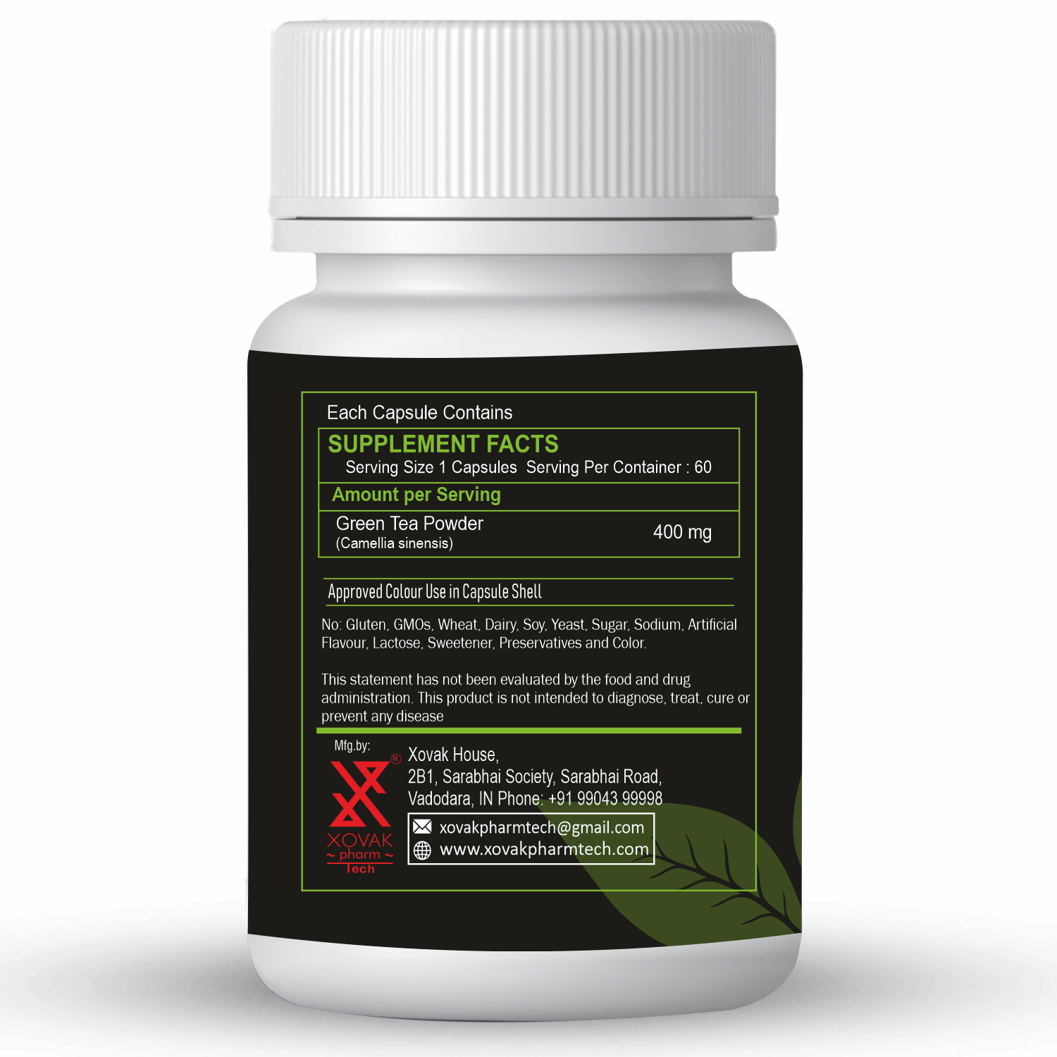 Xovak Organic Green Tea Capsules (60caps)