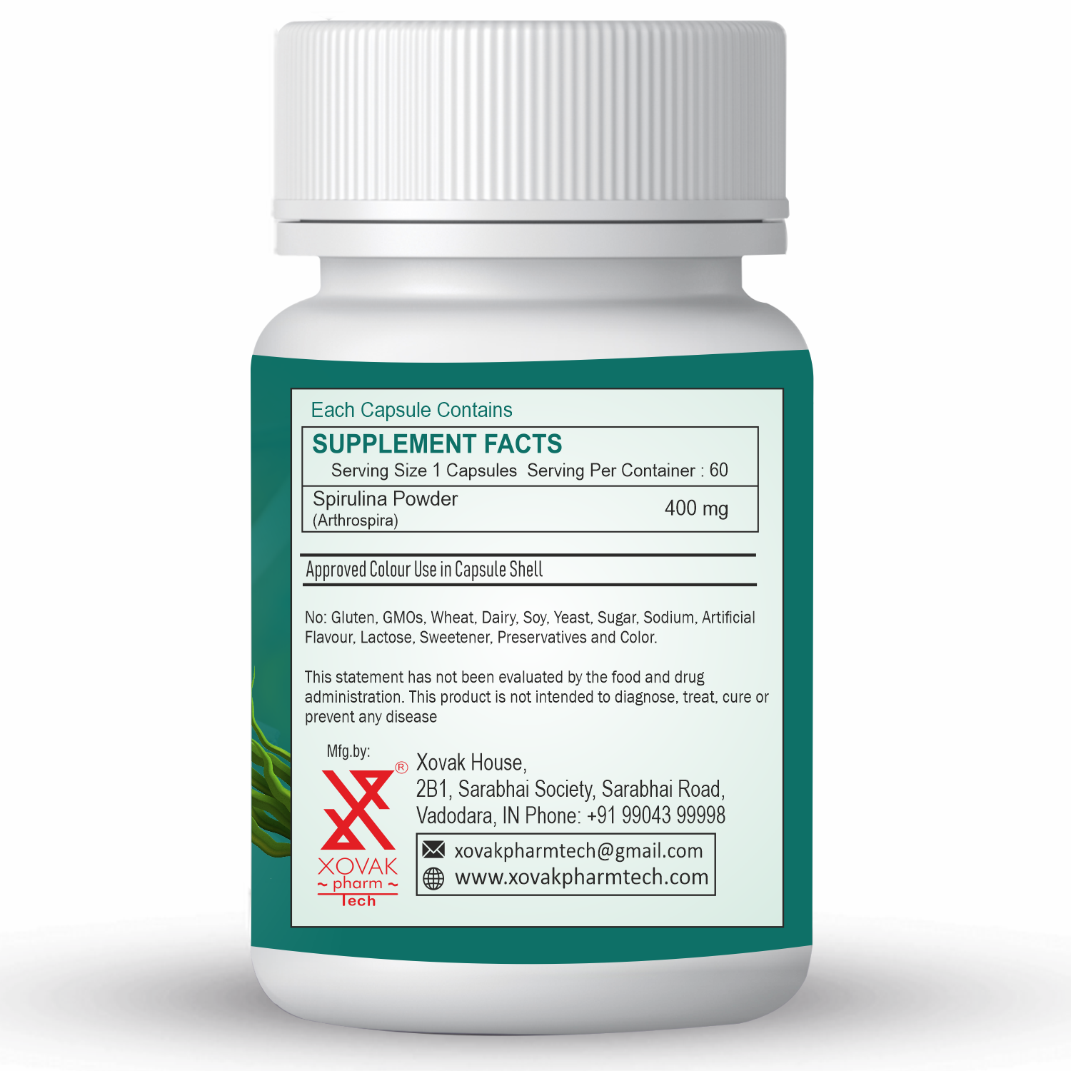 Buy Xovak Organic Spirulina Capsules (60caps) at Best Price Online