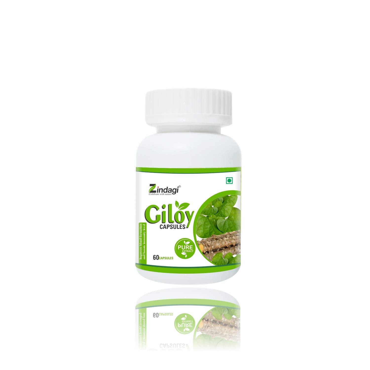 ZINDAGI Giloy Capsules - Immunity Booster - Pure Giloy Leaves And Stem Extract Capsules (Pack of 1)