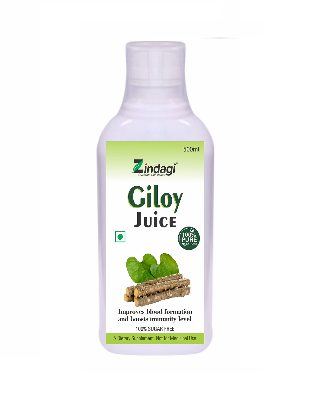 ZINDAGI Giloy Juice - Blood formation and Immunity Booster - 500 ml(Pack of 2)