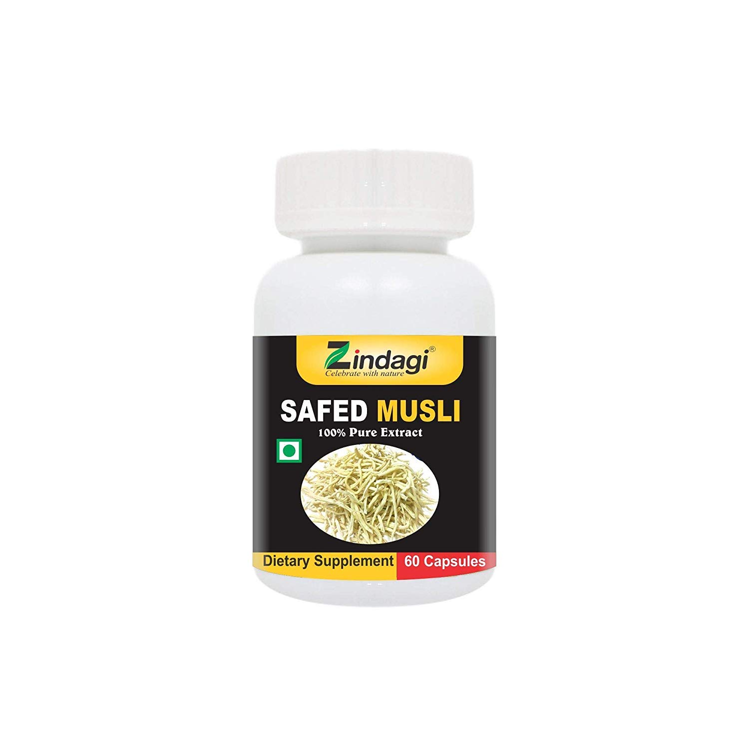 Buy Zindagi Safed Musli Pure Extract Capsules - Improves Strength & Stamina (60 Capsules) at Best Price Online