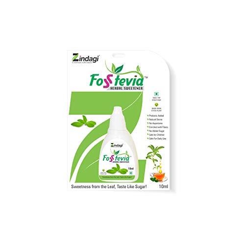 Zindagi 100% Natural Sweetener Fosstevia Liquid Extract - Sugar-Free (400 Servings)