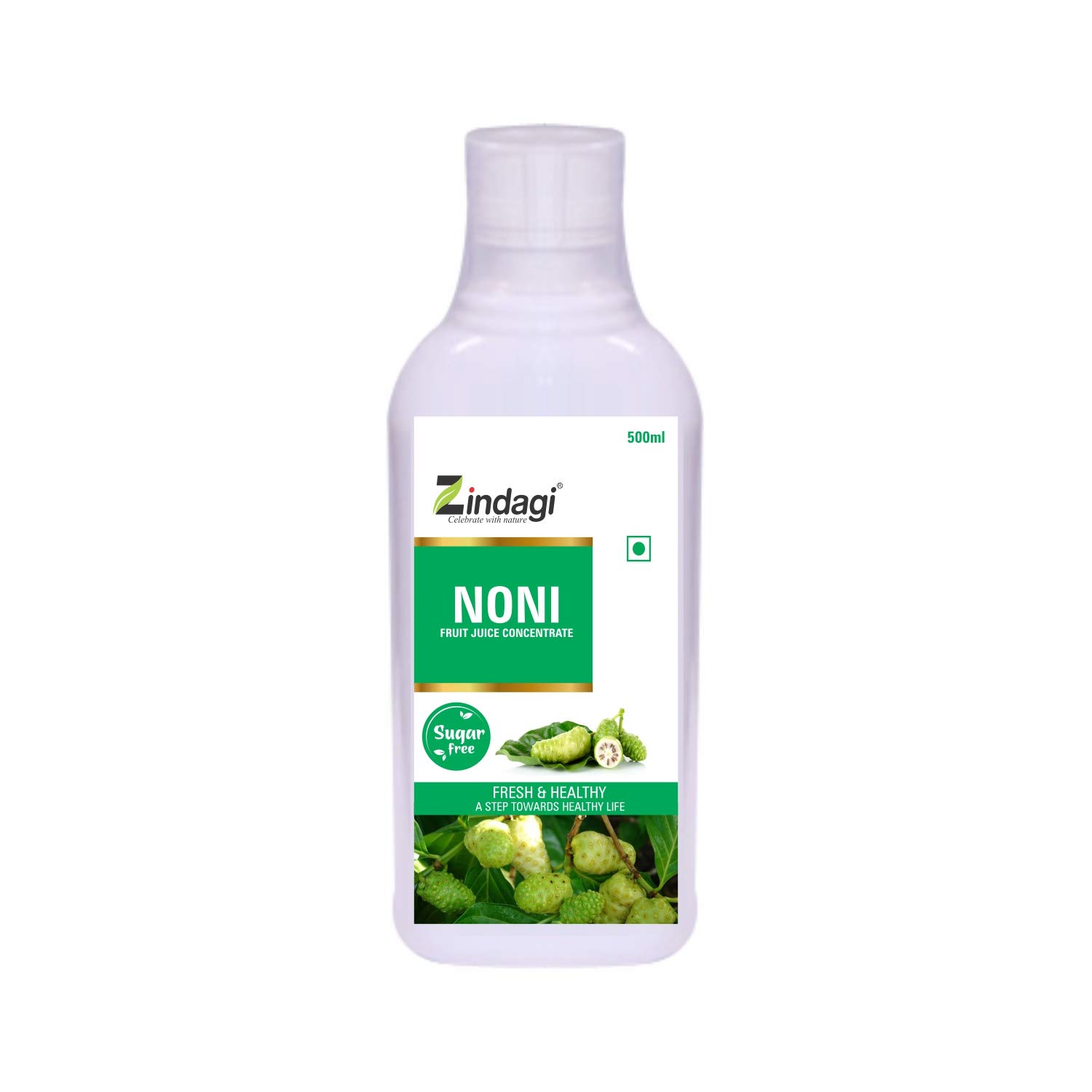 Zindagi Pure Noni Juice - Natural Sugar-Free Energy Drink - Pure Noni Fruit Health Supplement (500 ML)