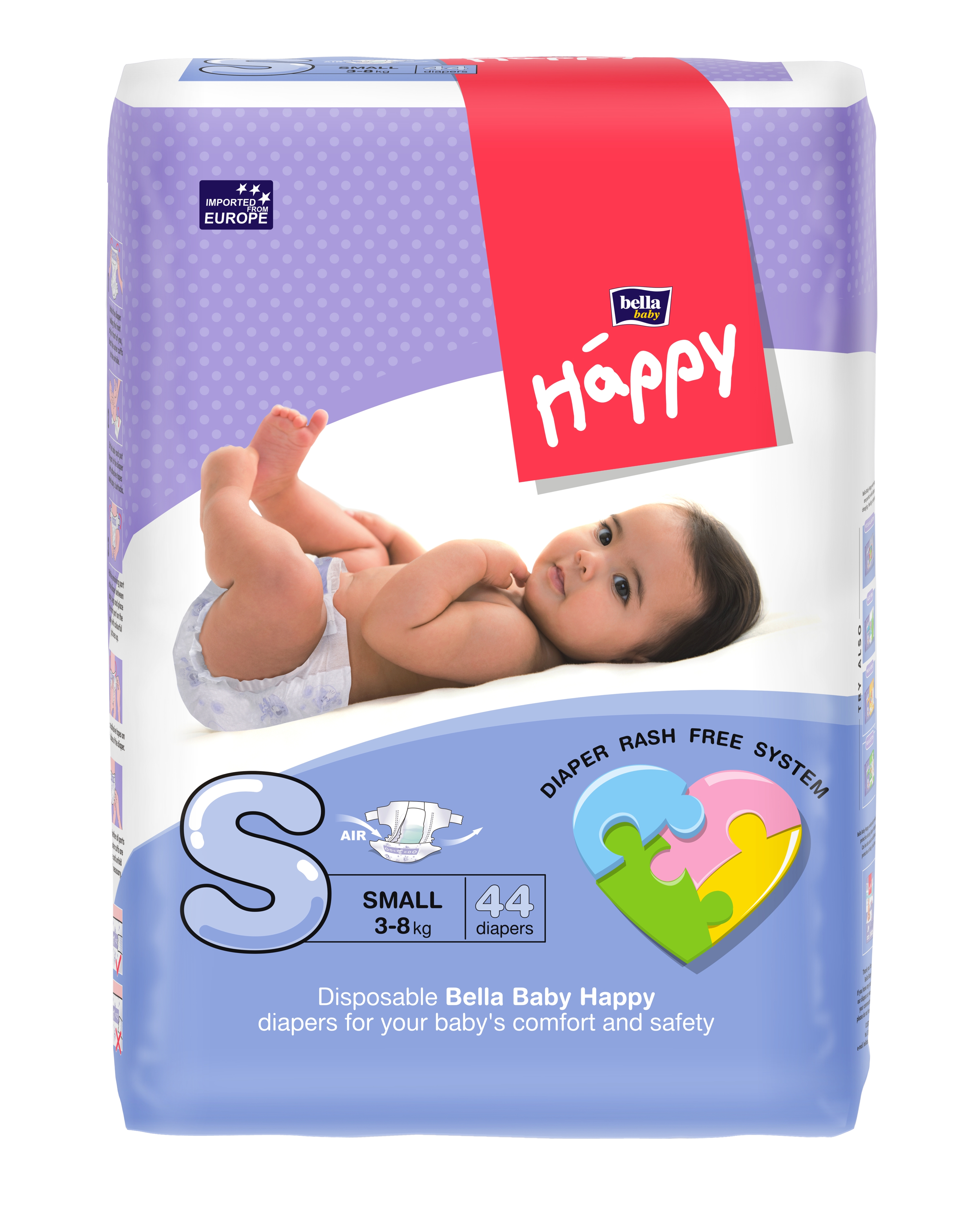 BELLA BABY HAPPY DIAPERS SMALL 44 PCS