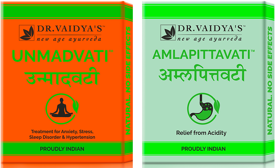 Dr Vaidya - Acidity/Hypertension/Anxiety Pack (Unmadvati- 72 Pills and Amlapittavati - 72 Pills)