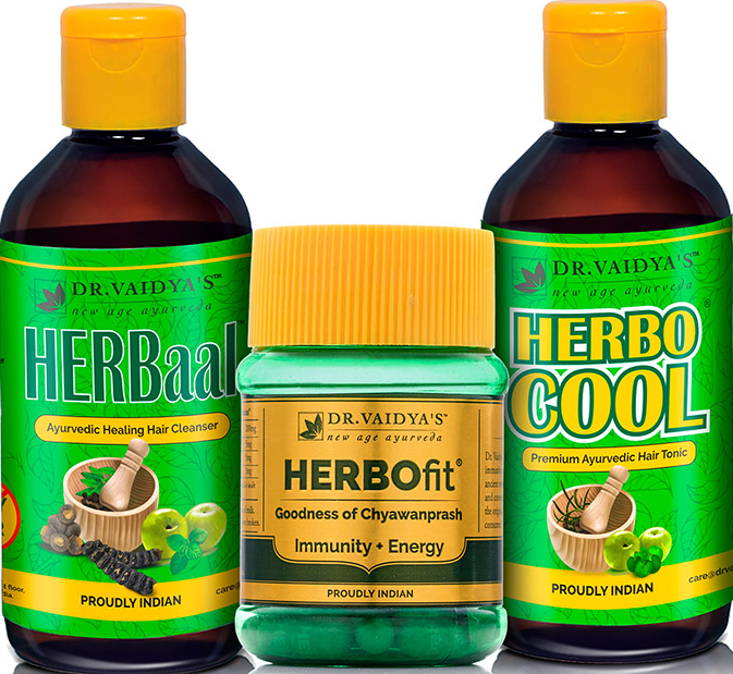 Buy Dr Vaidya - Anti-Hair Fall Pack (Herbocool - 200 ML, Herbaal - 200ML and Herbofit (30 Capsules) at Best Price Online