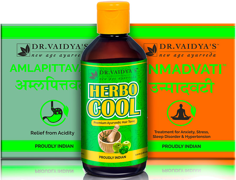 Buy Dr Vaidya - No Stress Pack (Unmadvati - 72 Pills, Amlapittavati - 72 Pills and Herbocool - 200 ML) at Best Price Online