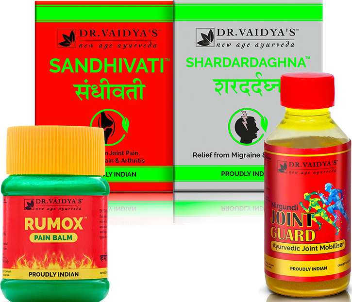 Dr Vaidya - No Pain Pack  (Nirgundi - 100 ML, Rumox - 50 Gms, Sandhivati -72 Pills and Shardardaghna - 72 Pills)