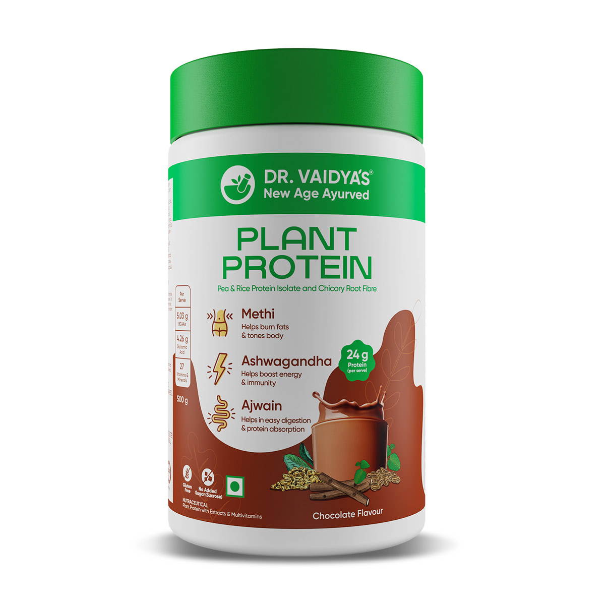Dr Vaidya's Plant Protein For CHOCOLATE FLAVOUR