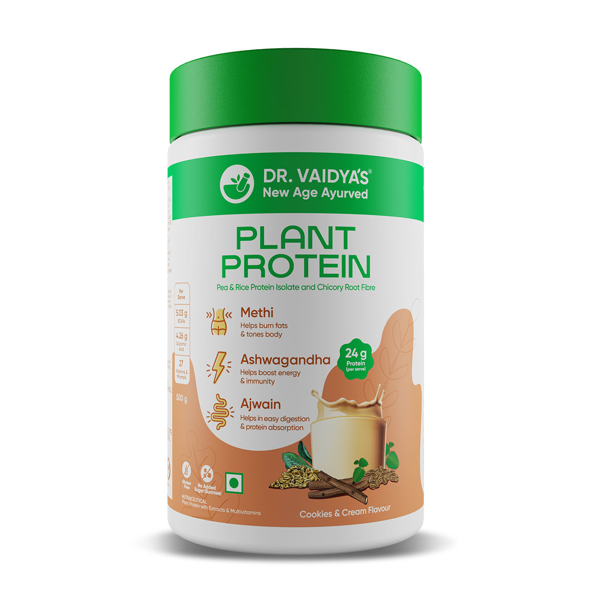 Dr Vaidya's Plant Protein For COOKIES & CREAM FLAVOUR