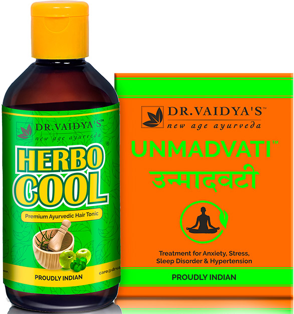 Dr Vaidya - Sound Sleep Pack - (Unmadvati - 72 Pills and Herbocool - 200 ML)