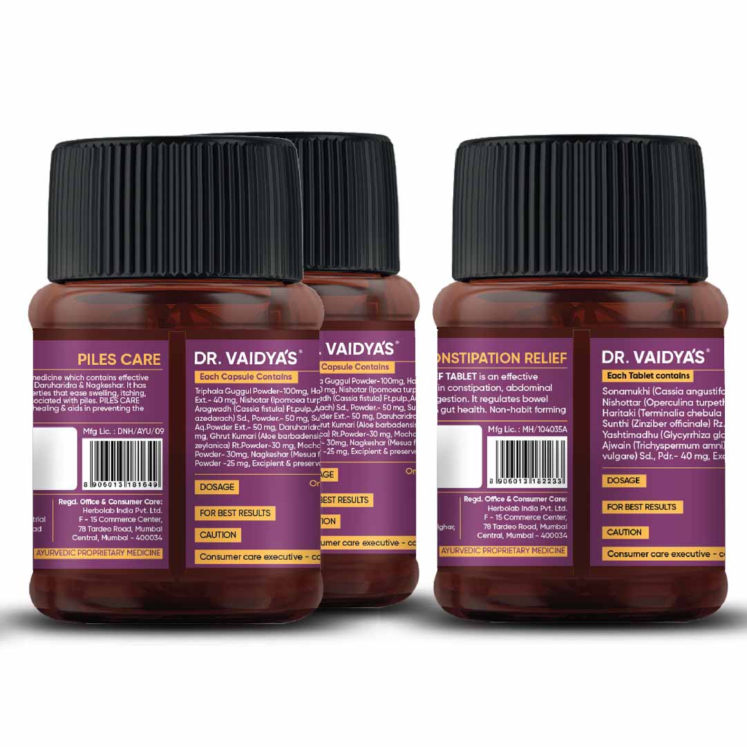 DR VAIDYA  Piles Relief Pack (Piles Care and Constipation Relief)