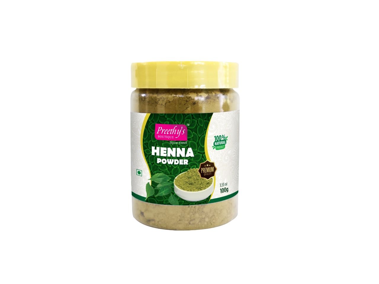 Preethy's Boutique Henna Powder 100gm Bottle