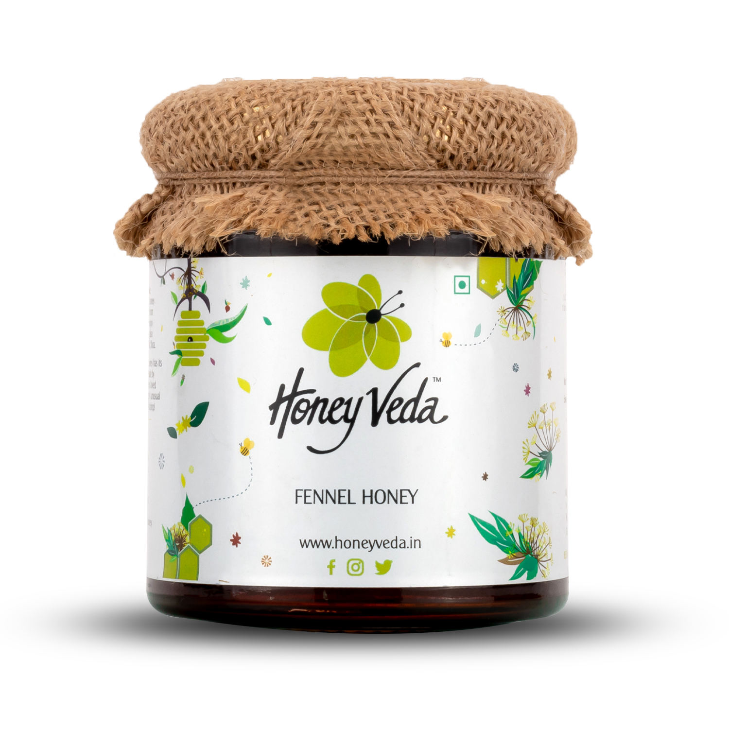 Buy HoneyVeda Natural Fennel Raw Mono Floral Honey Unprocessed and Unpasteurized (250 Grams) at Best Price Online
