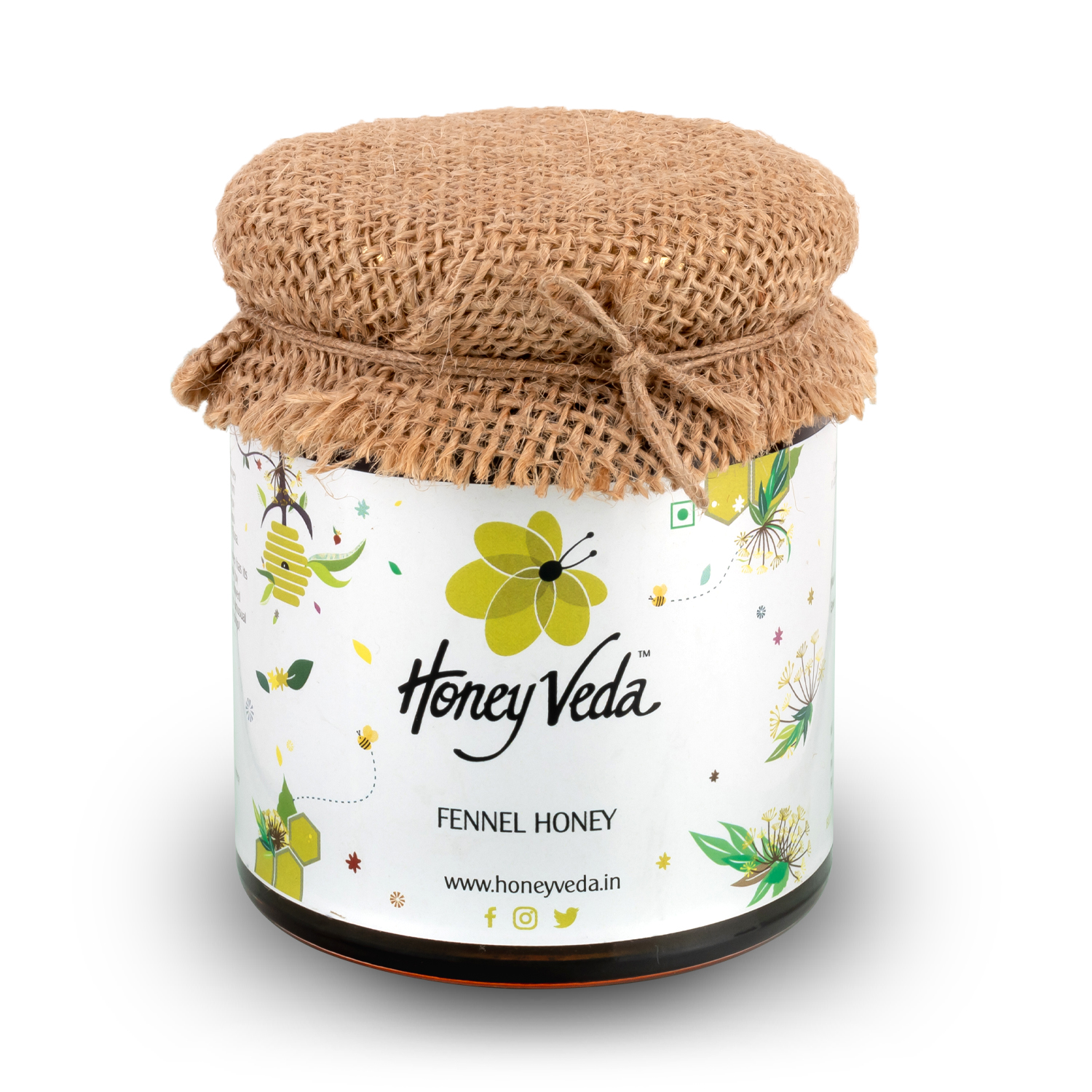 HoneyVeda Natural Fennel Raw Mono Floral Honey Unprocessed and Unpasteurized (250 Grams)