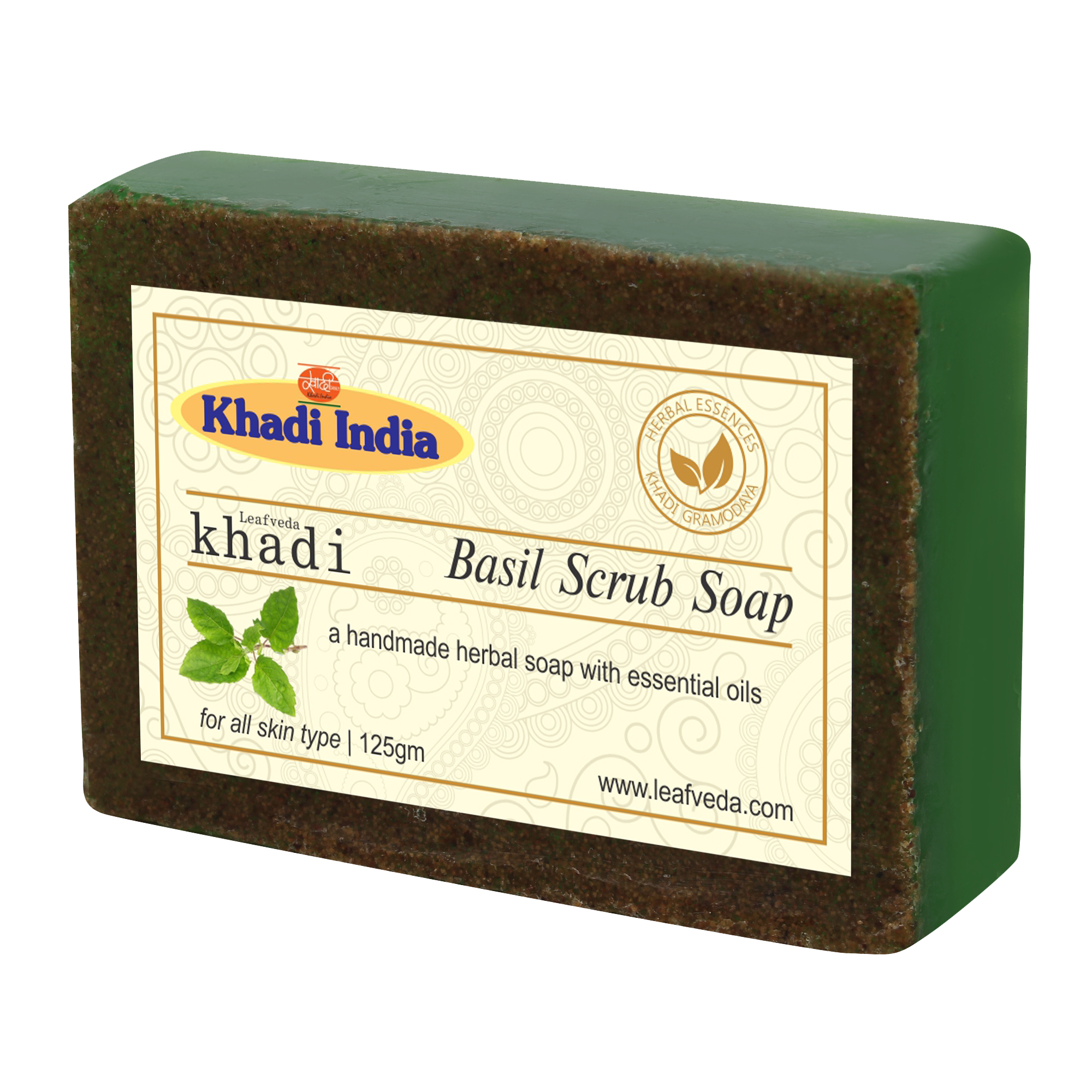Khadi Leafveda Basil Scrub Soap