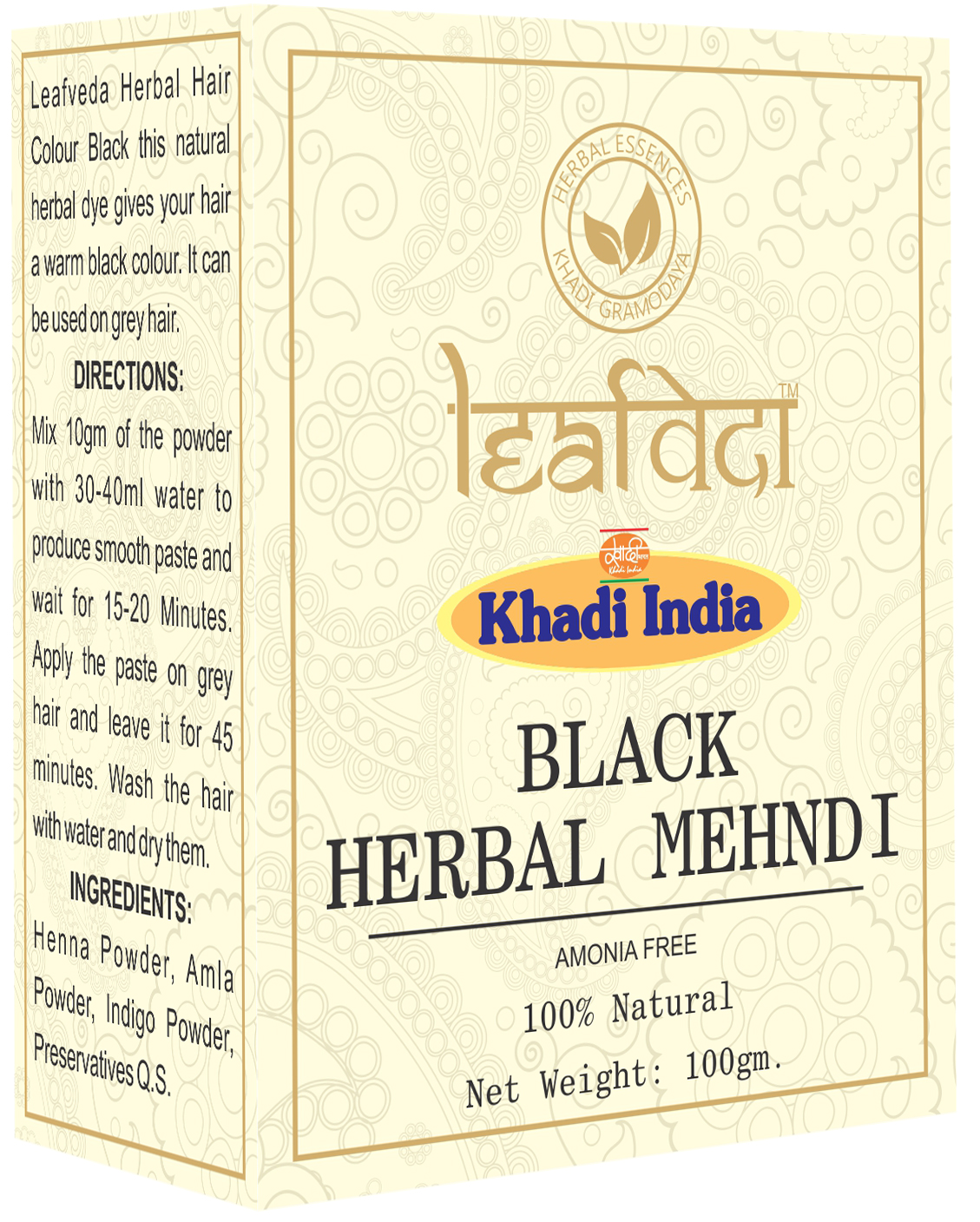 Buy Khadi Leafveda Black Herbal Mehndi Amonia Free at Best Price Online