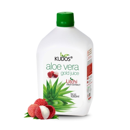 Kudos Aloevera Gold Juice Litchi Flavour