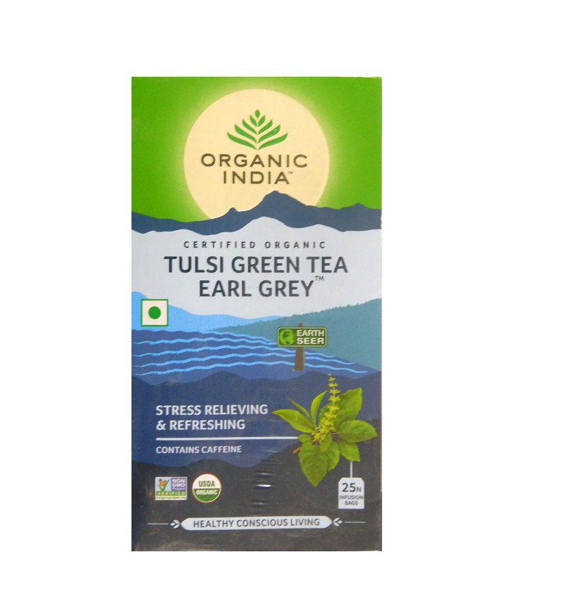 Organic India Tulsi Green Tea Earl Grey  