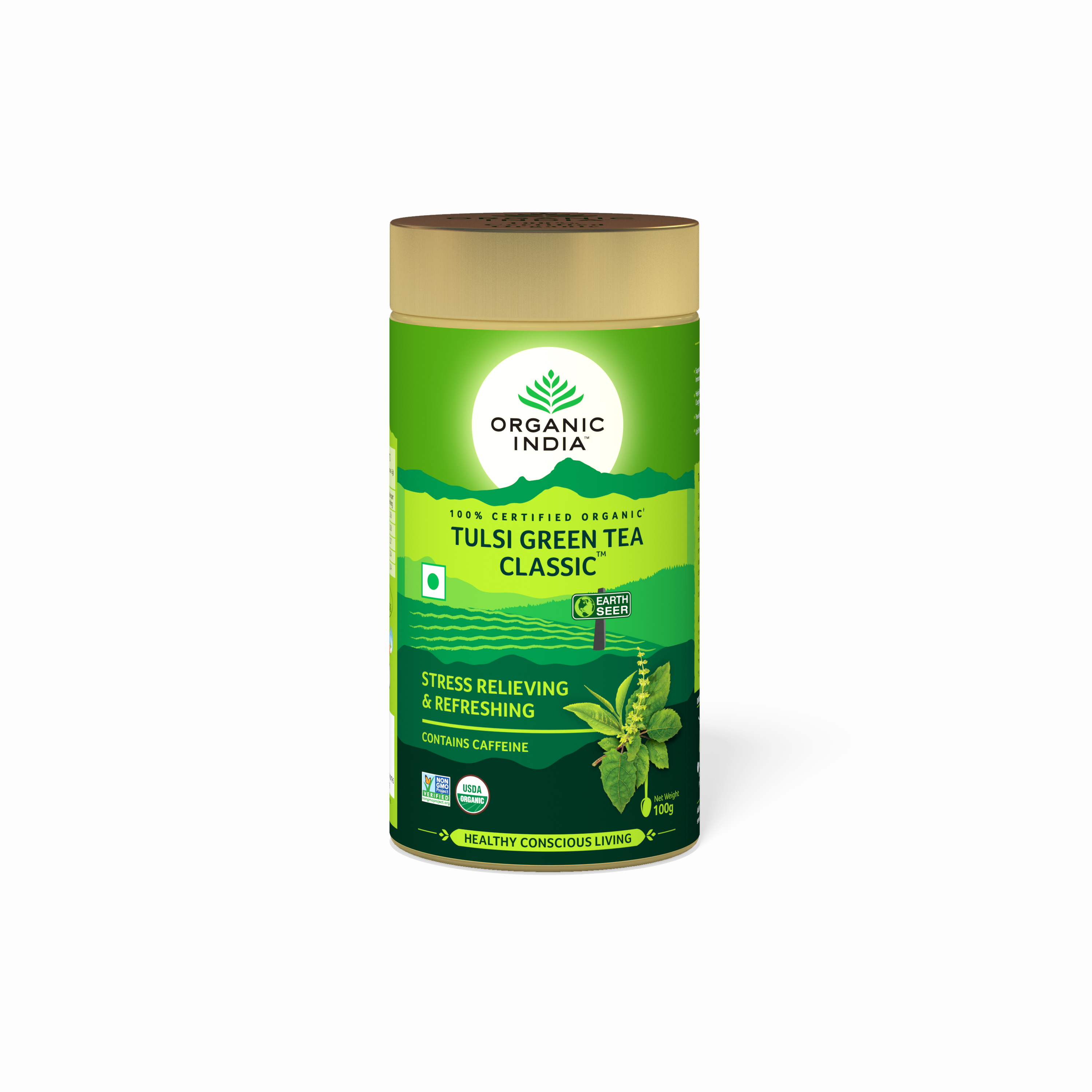 Organic India Tulsi Green Tea Classic Tin