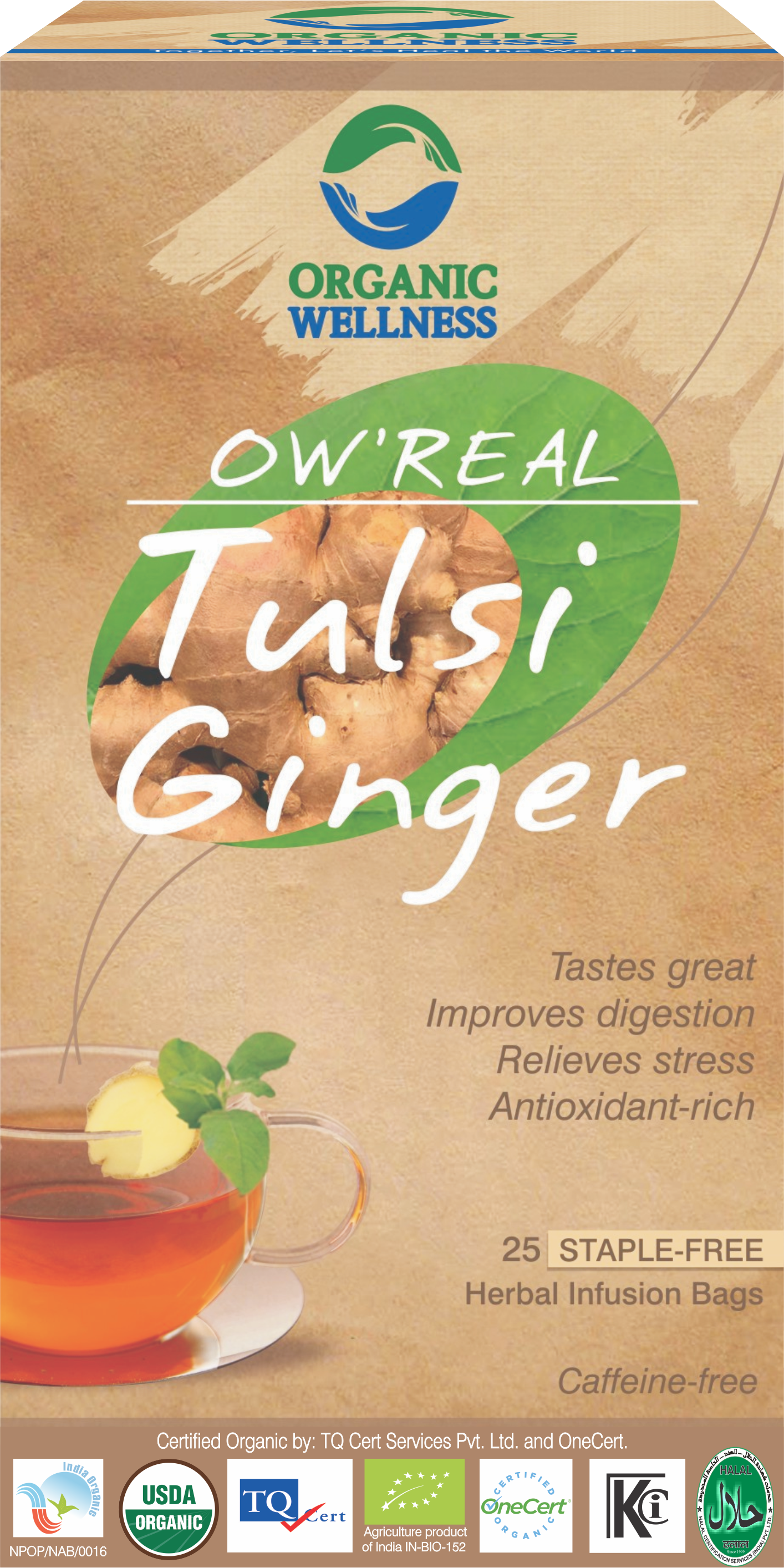 Organic Wellness Real Tulsi Ginger Tea