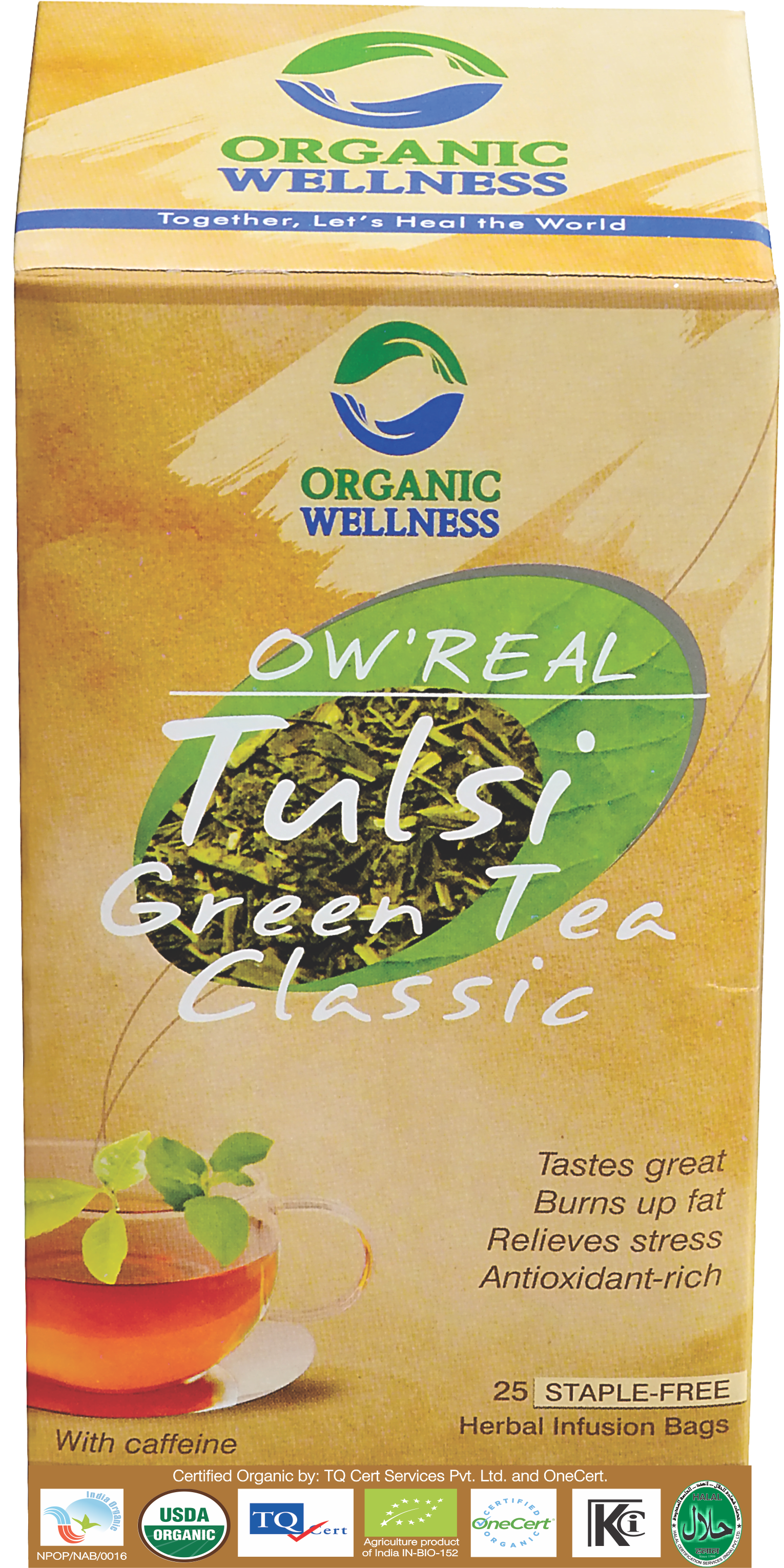 Organic Wellness Real Tulsi Green Tea Saffron