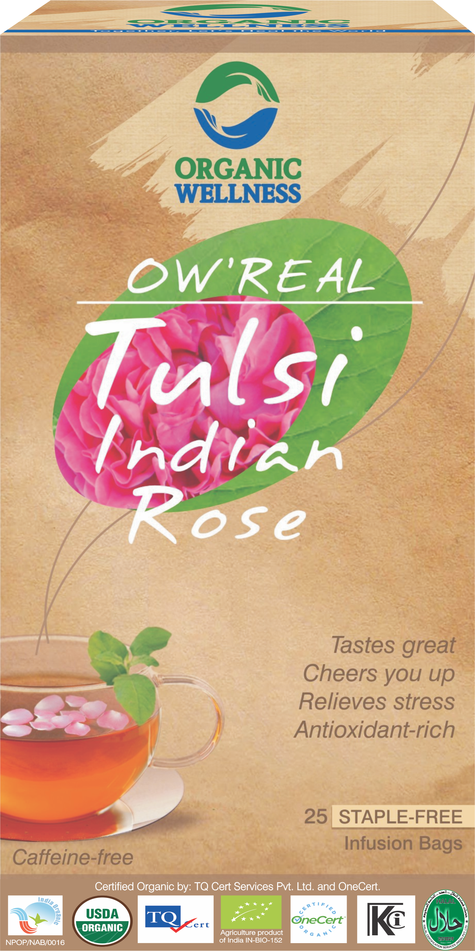 Organic Wellness Real Tulsi Indian Rose Tea