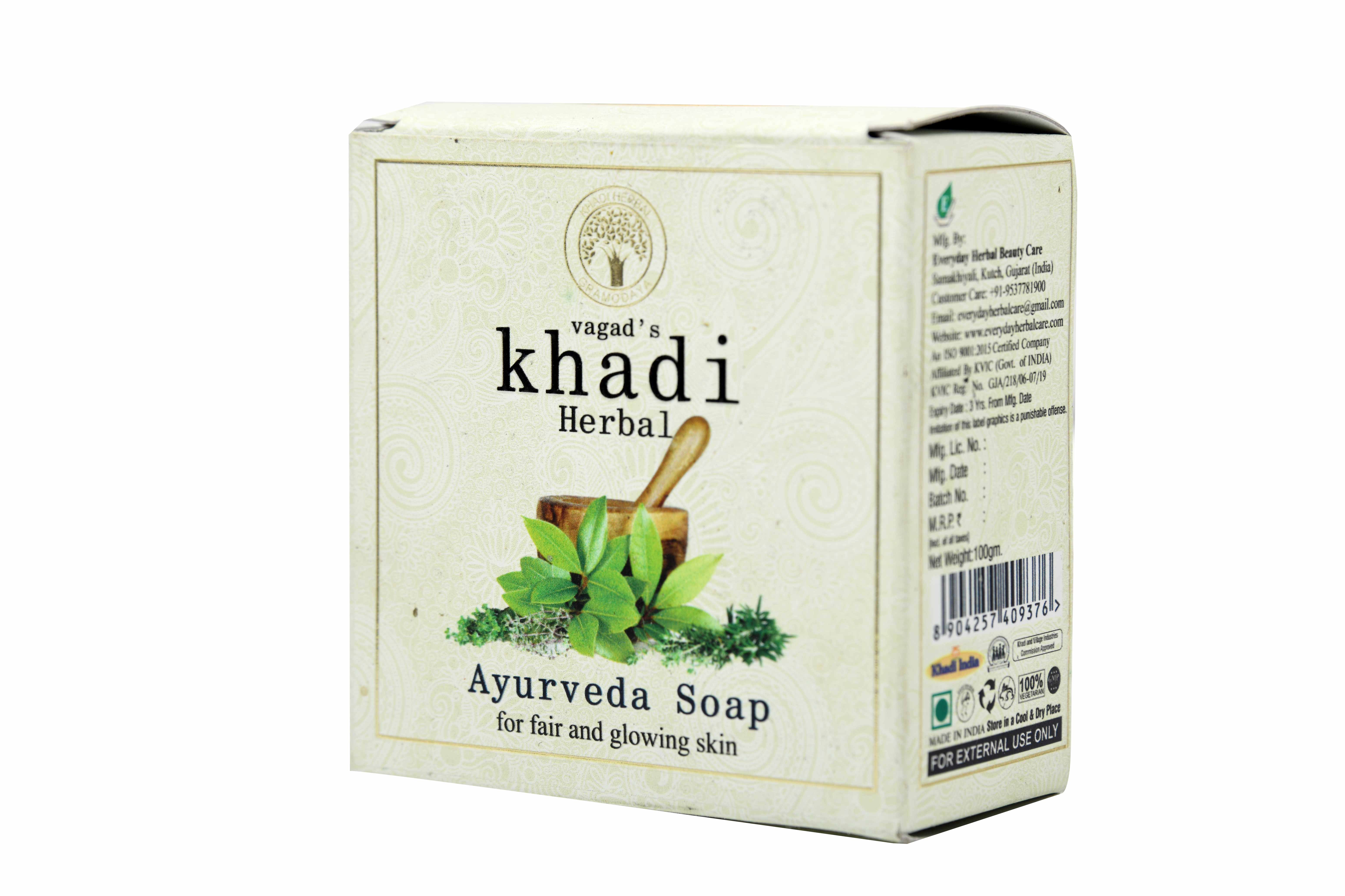 Vagad's Khadi Ayurveda Milky Soap For Fair And Glowing Skin