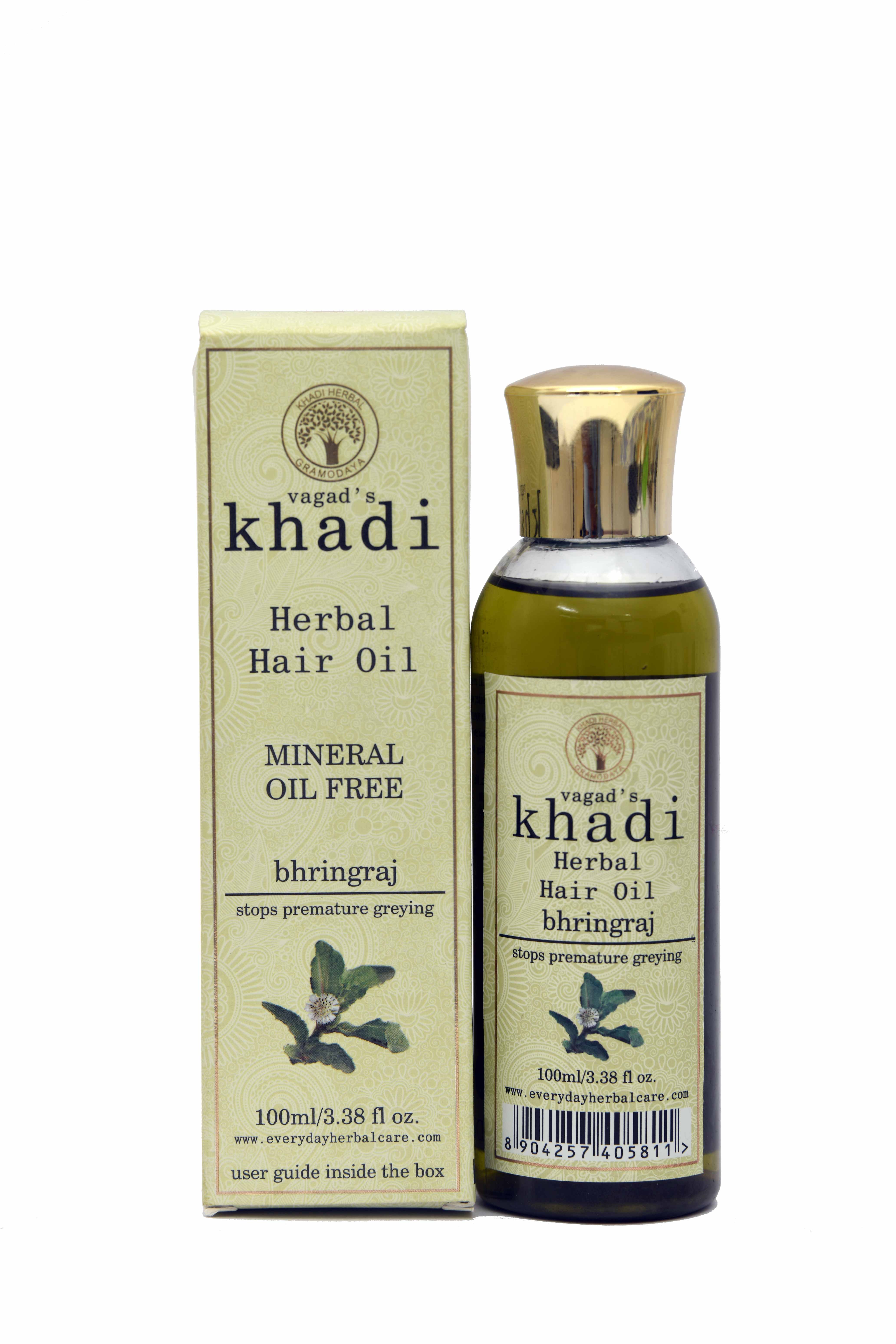Buy Vagad's Khadi Bhringraj Mineral Free Hair Oil Online at Best Price in  2021