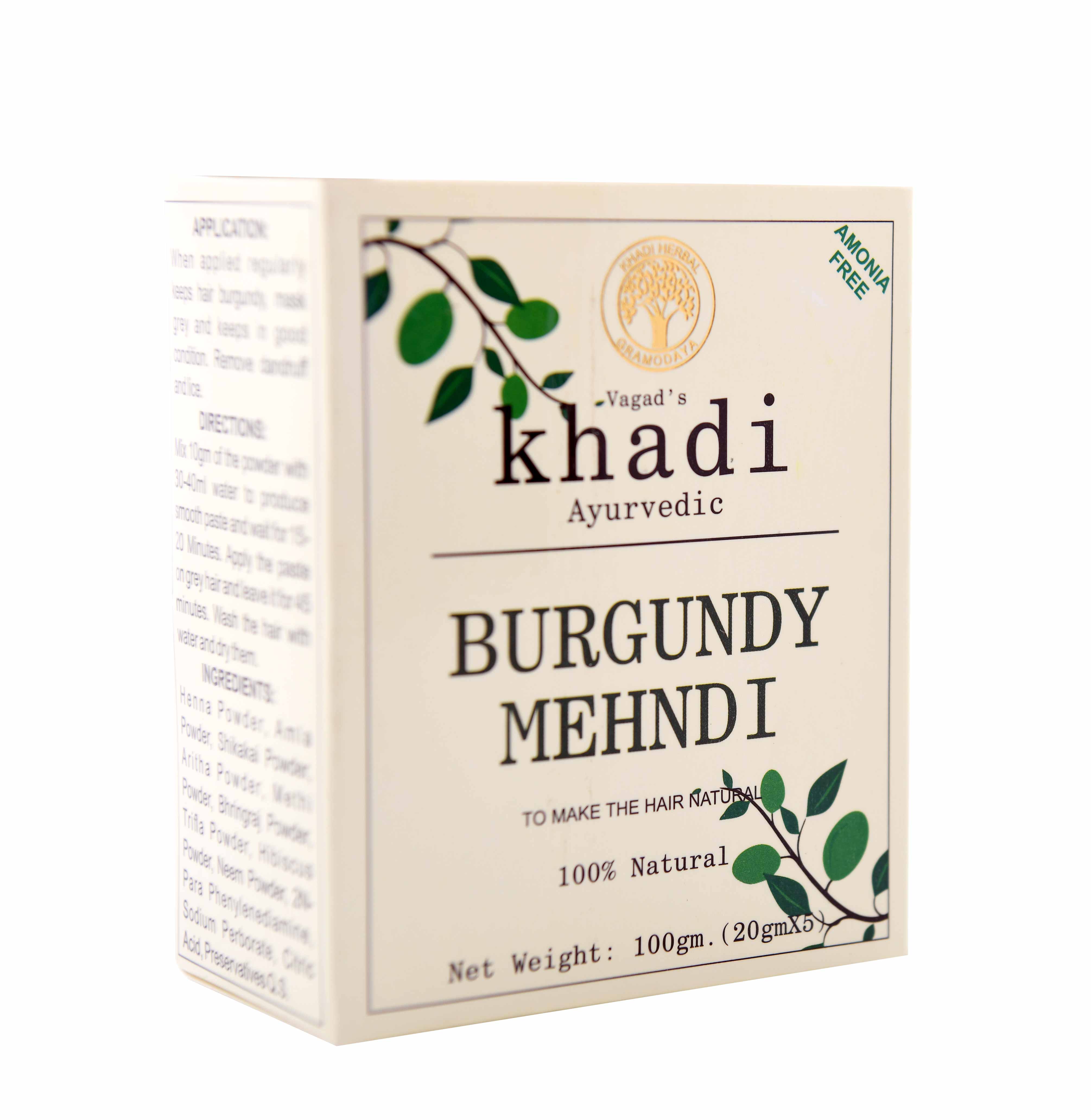 Vagad's Khadi Burgundy Mahendi Powder