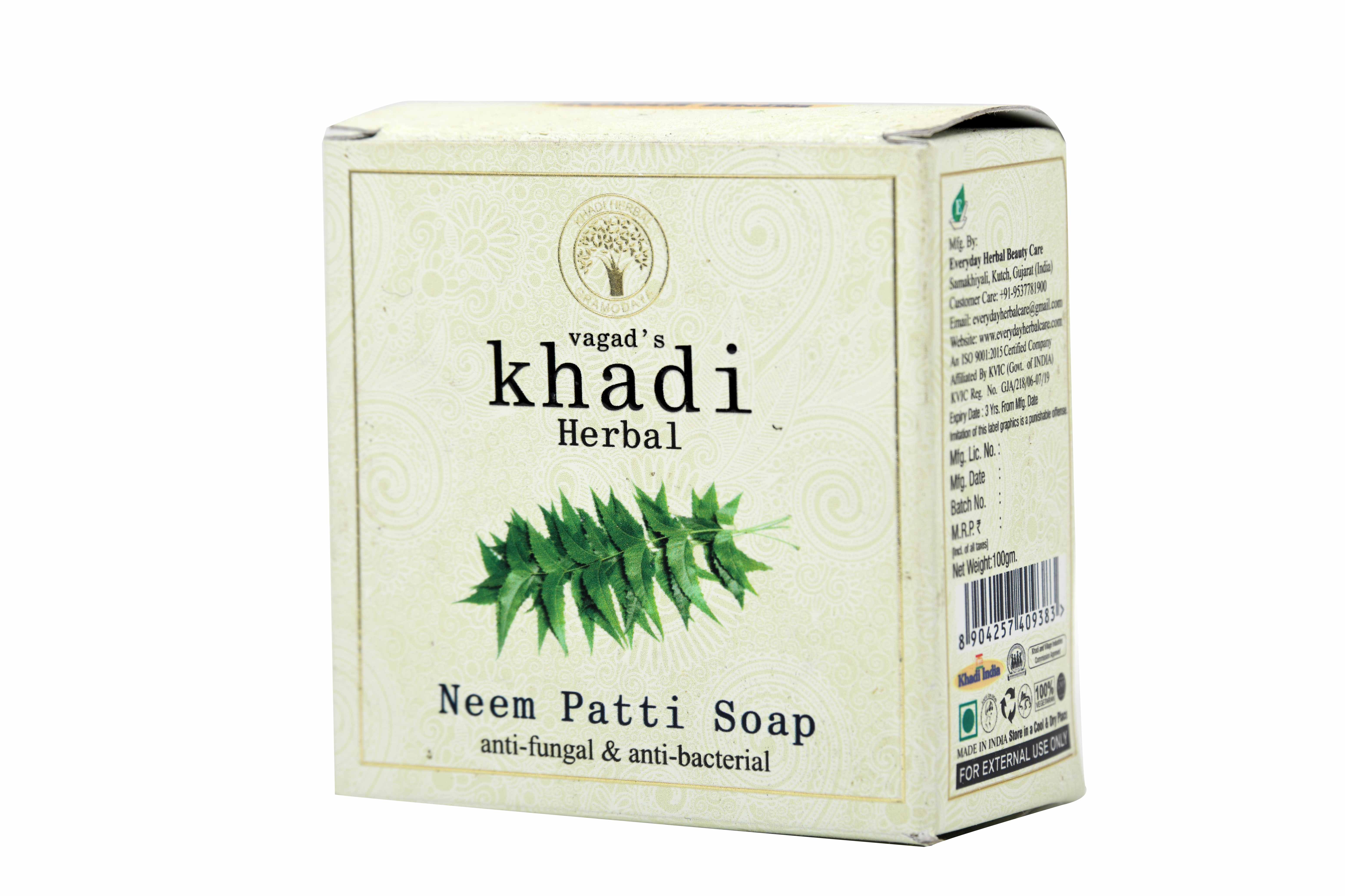 Vagad's Khadi Neem Patti Anti Fungal And Anti Bacterial Milky Soap