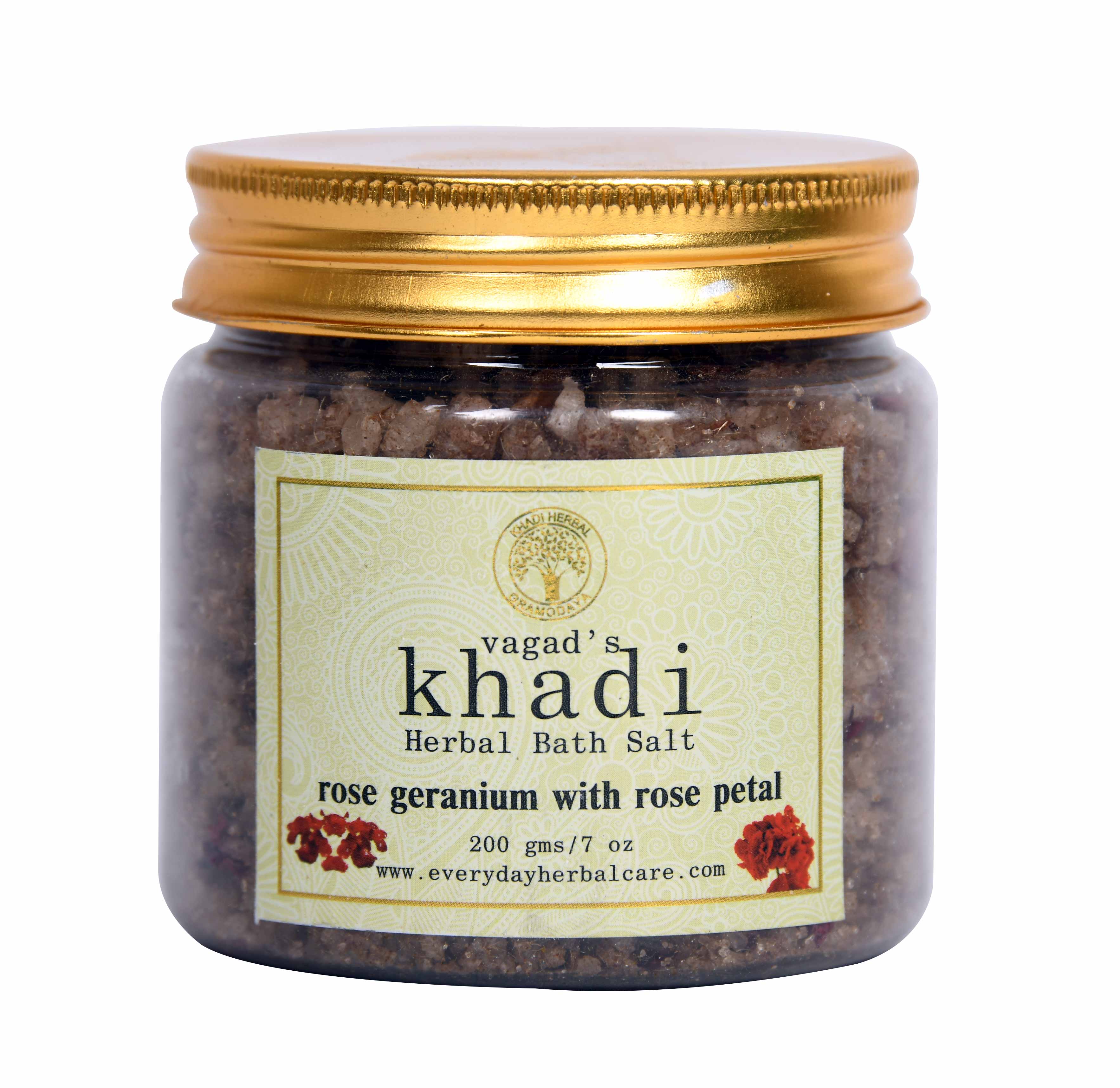 Buy Vagad's Khadi Rose Geranium With Rose Petals Herbal Bath Salt at Best Price Online