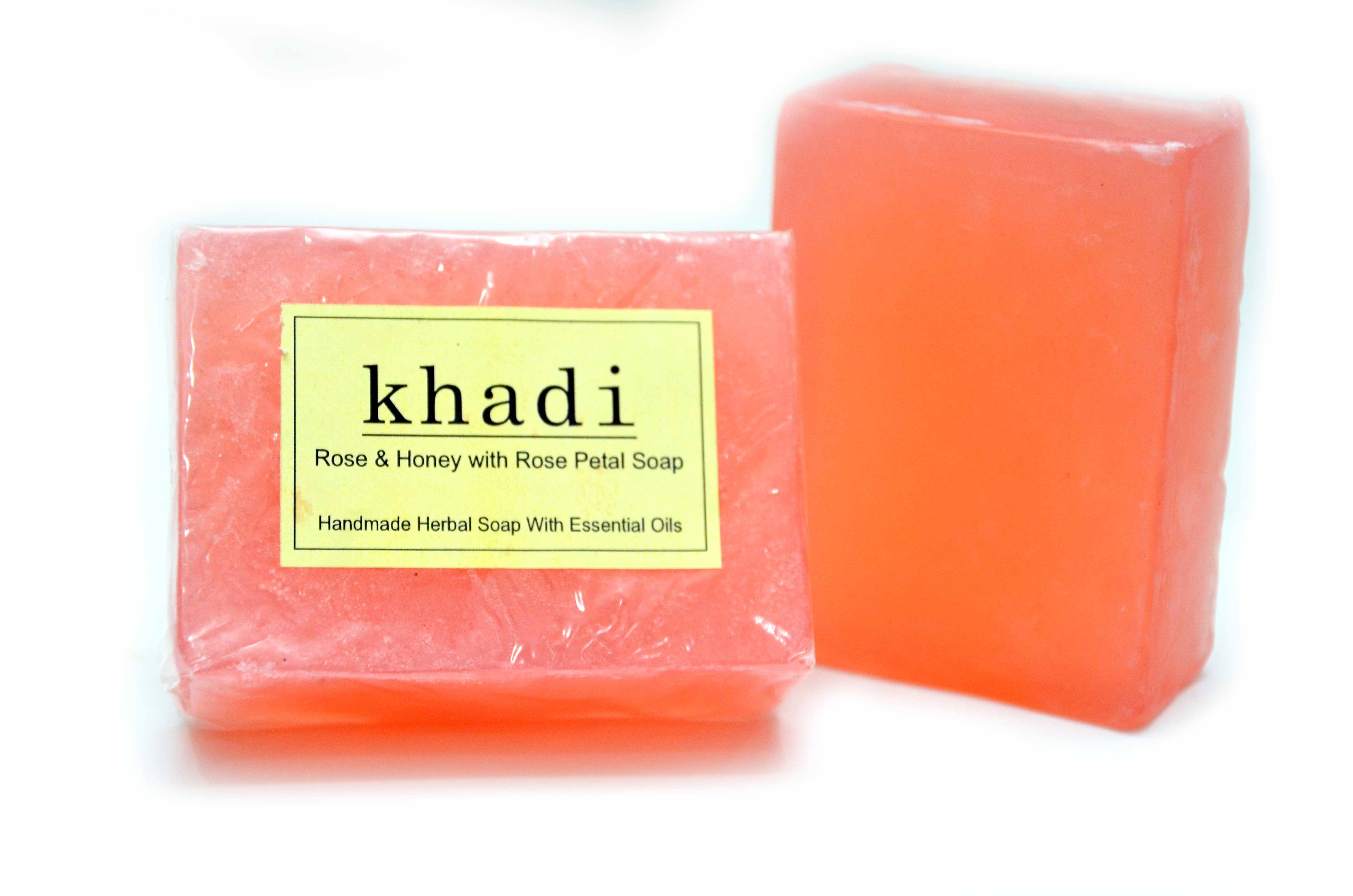 Vagad's Khadi Rose And Honey With Rose Petal Soap