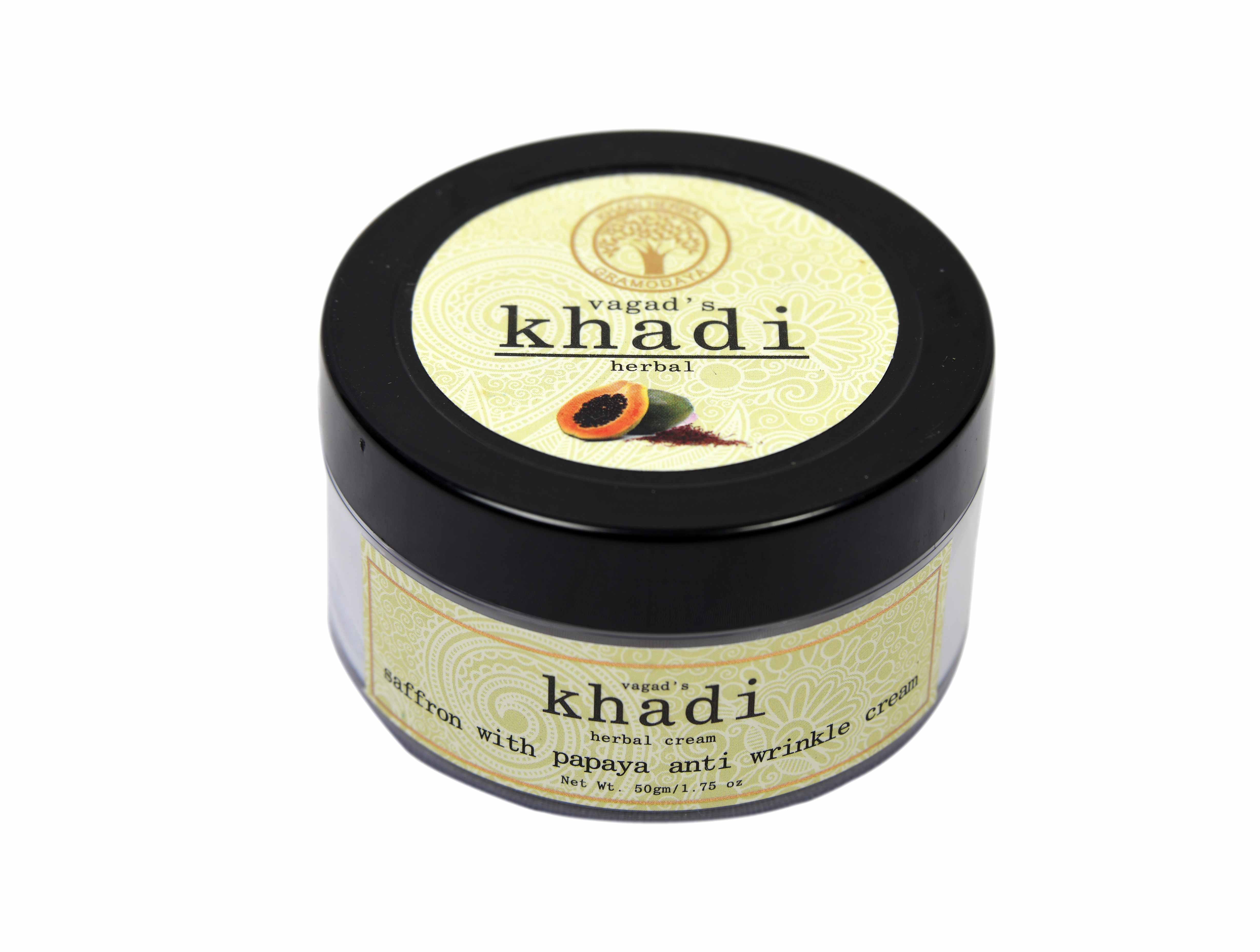 Vagad's Khadi Saffron With Papaya Anti Wrinkle Cream