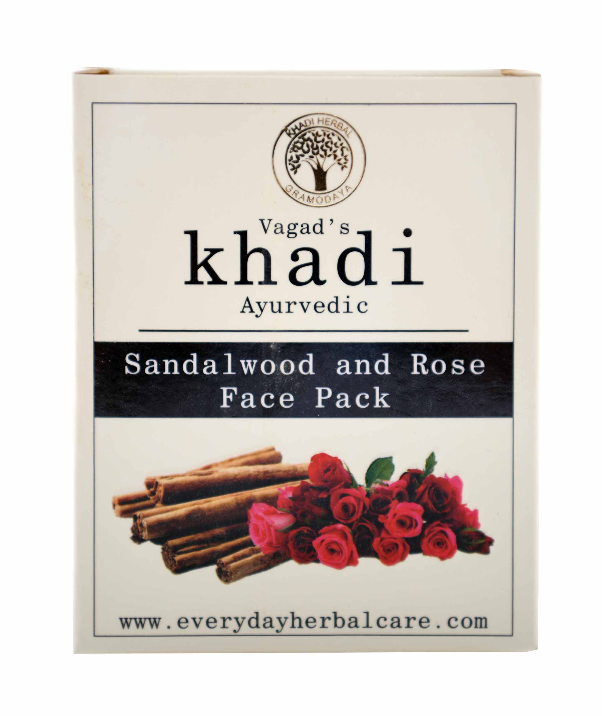 Buy Vagad's Khadi Sandal And Rose Face Pack Powder at Best Price Online