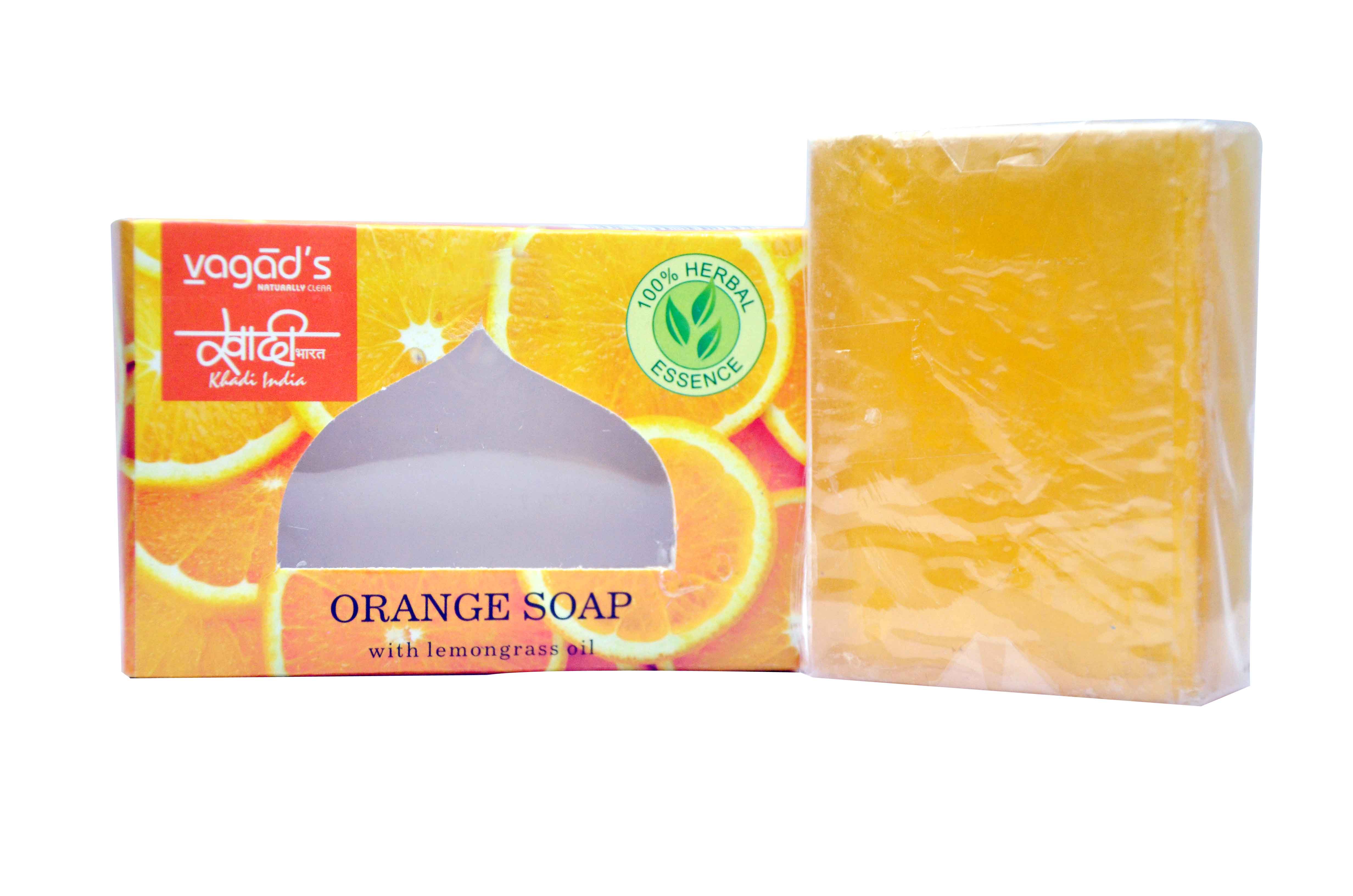 Vagad's Khadi Orange Soap With Lemongrass Oil
