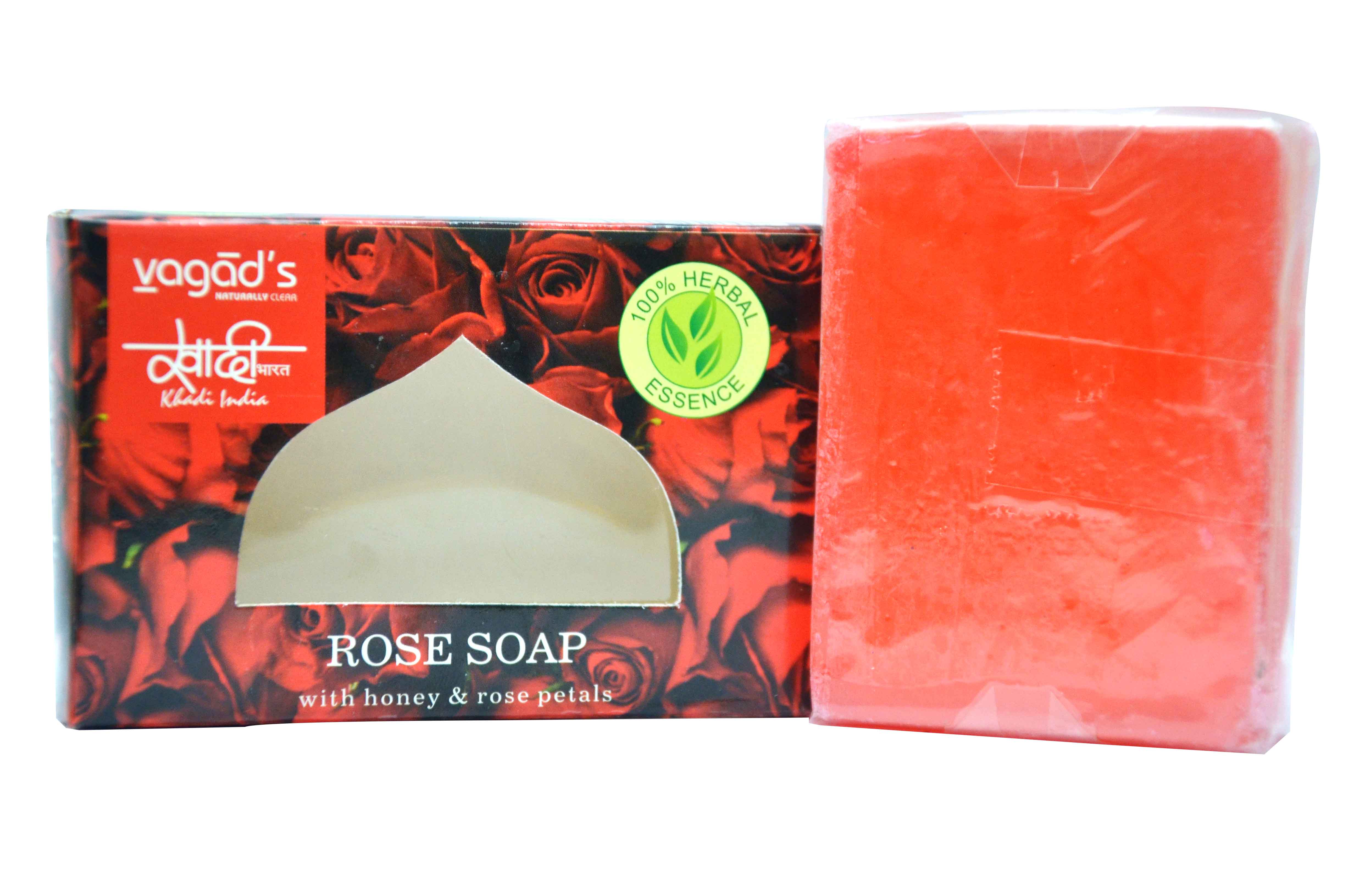 Vagad's Khadi Rose Petal With Honey Soap