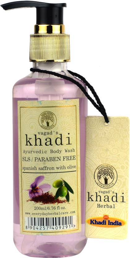 Vagad's Khadi S.L.S And Paraben Free Spanish Saffron With Olive Body Wash